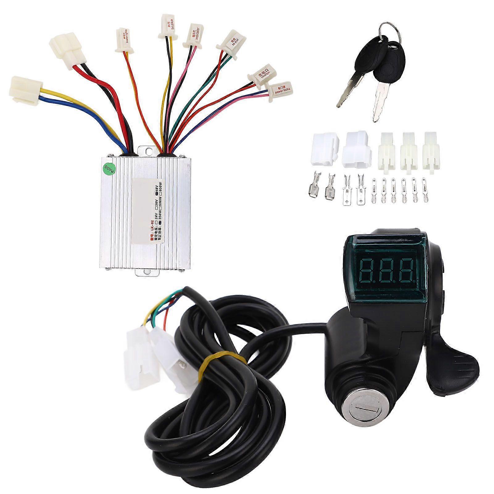 Electric Bike Controller Kit 48V 350W High Safety Power Display Stable Bike Motor Controller Kit for Scooter Tricycle YMQX)