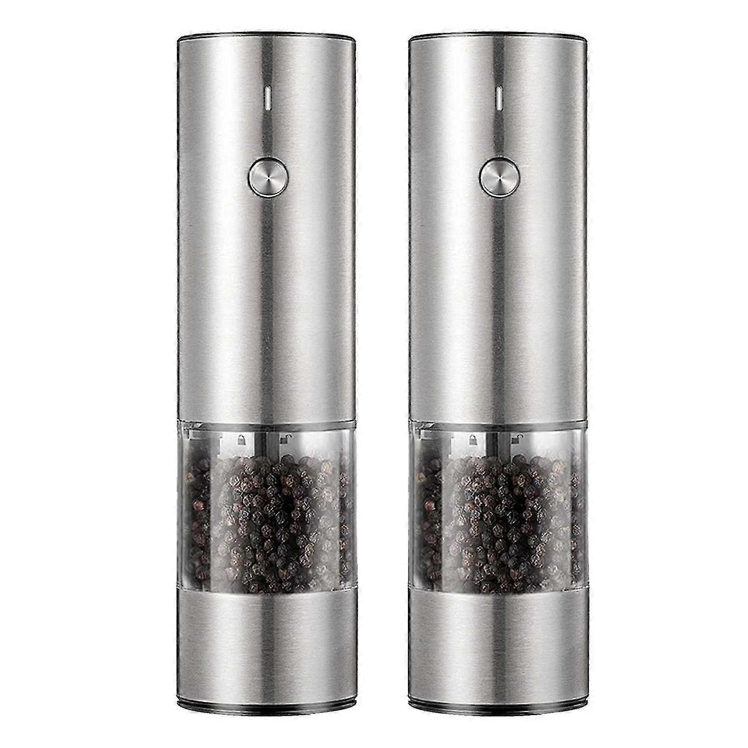 USB Rechargeable Electric Salt & Pepper Grinder Mill Shakers Set Adjustable