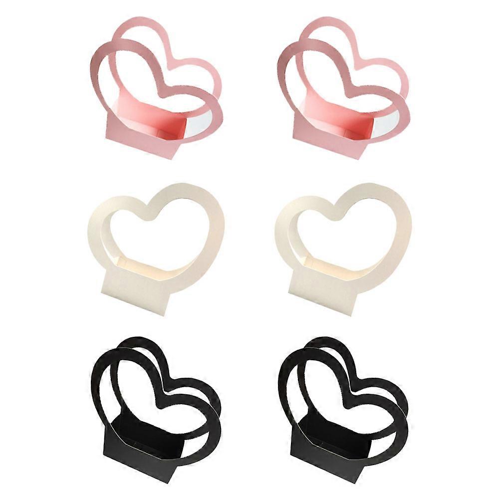 Wedding Flower Box Elegant Florist Supplies Paper Bouquet Cases Mixed Color 14.6×14.6×3in Flower Packaging 6Set