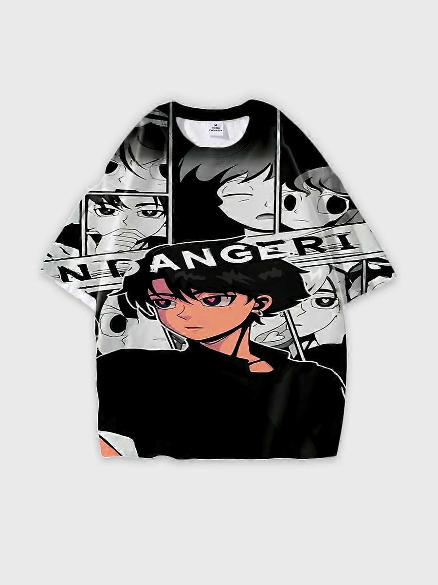 T-shirt round neck Pattern loose short sleeve JW853