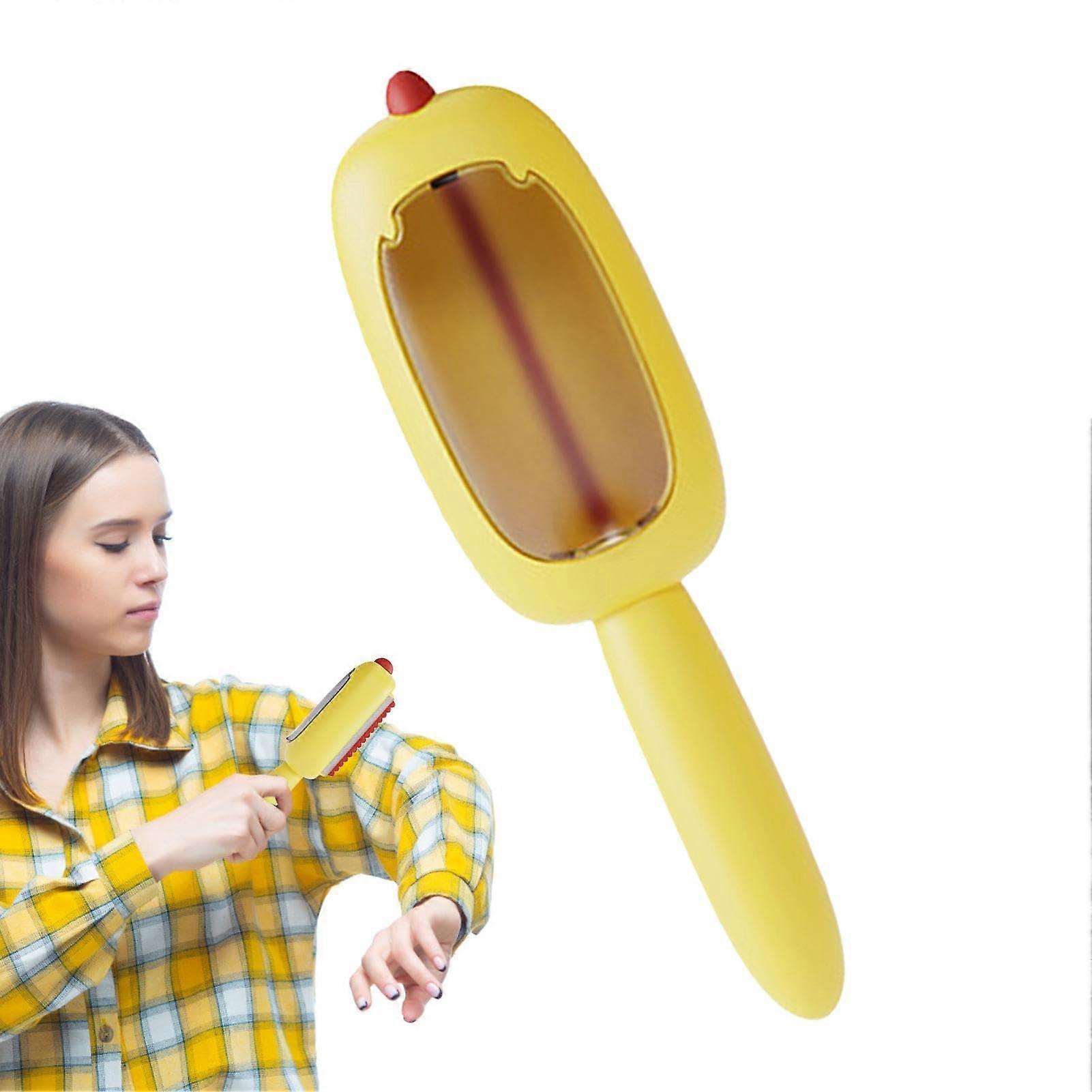 Fabric lint roller, portable, lightweight lint remover, efficient cleaner – Yellow