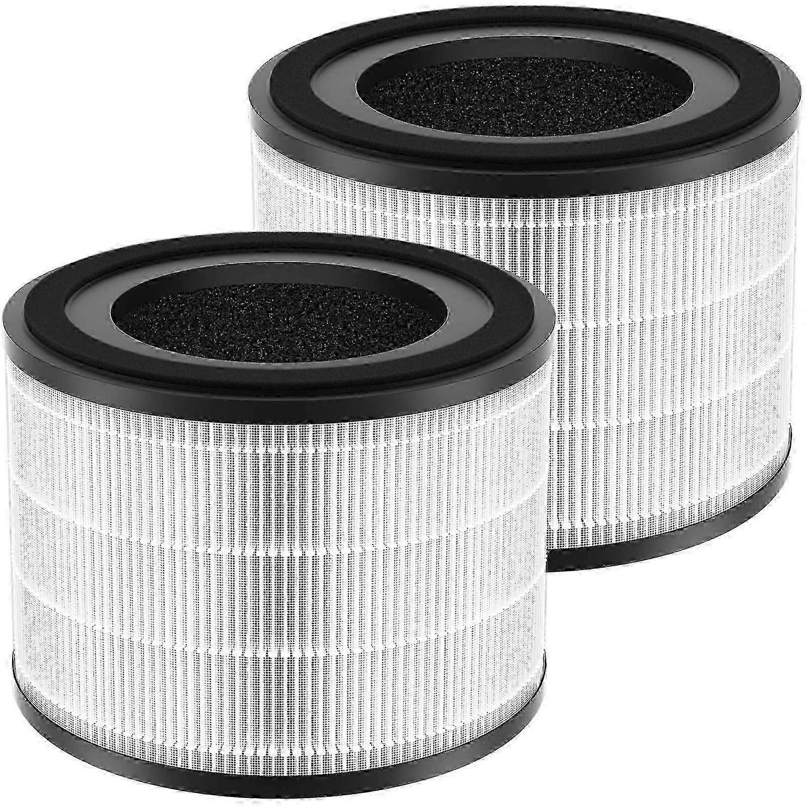 2 Pack H13 True HEPA Replacement Filters with Activated Carbon - Compatible Air Cleaner Filtration for Improved Air Quality