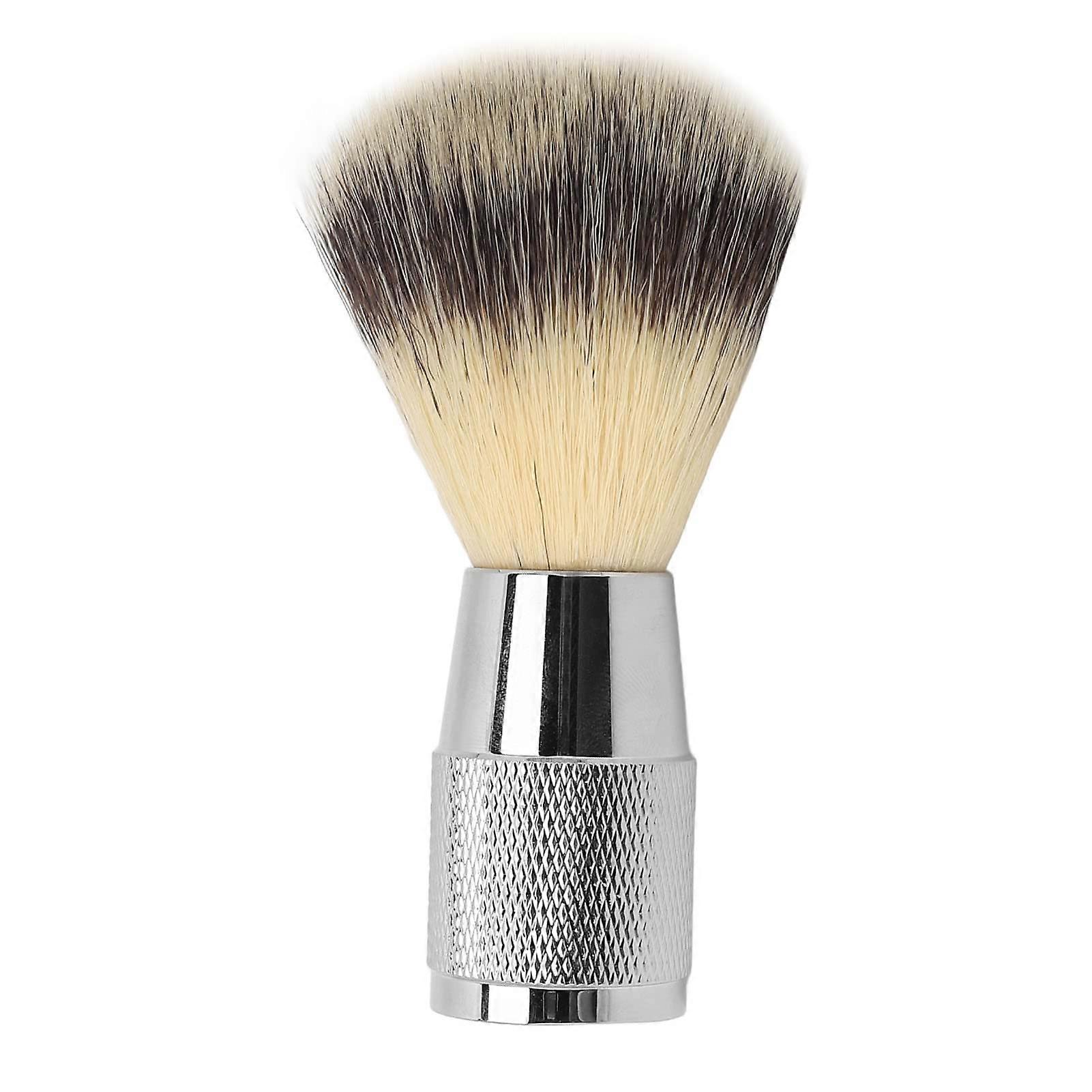 Beard Brush with Curved Handle and Synthetic Bristles, Portable Shaving Cream Brush for Men's Face Care and Travel
