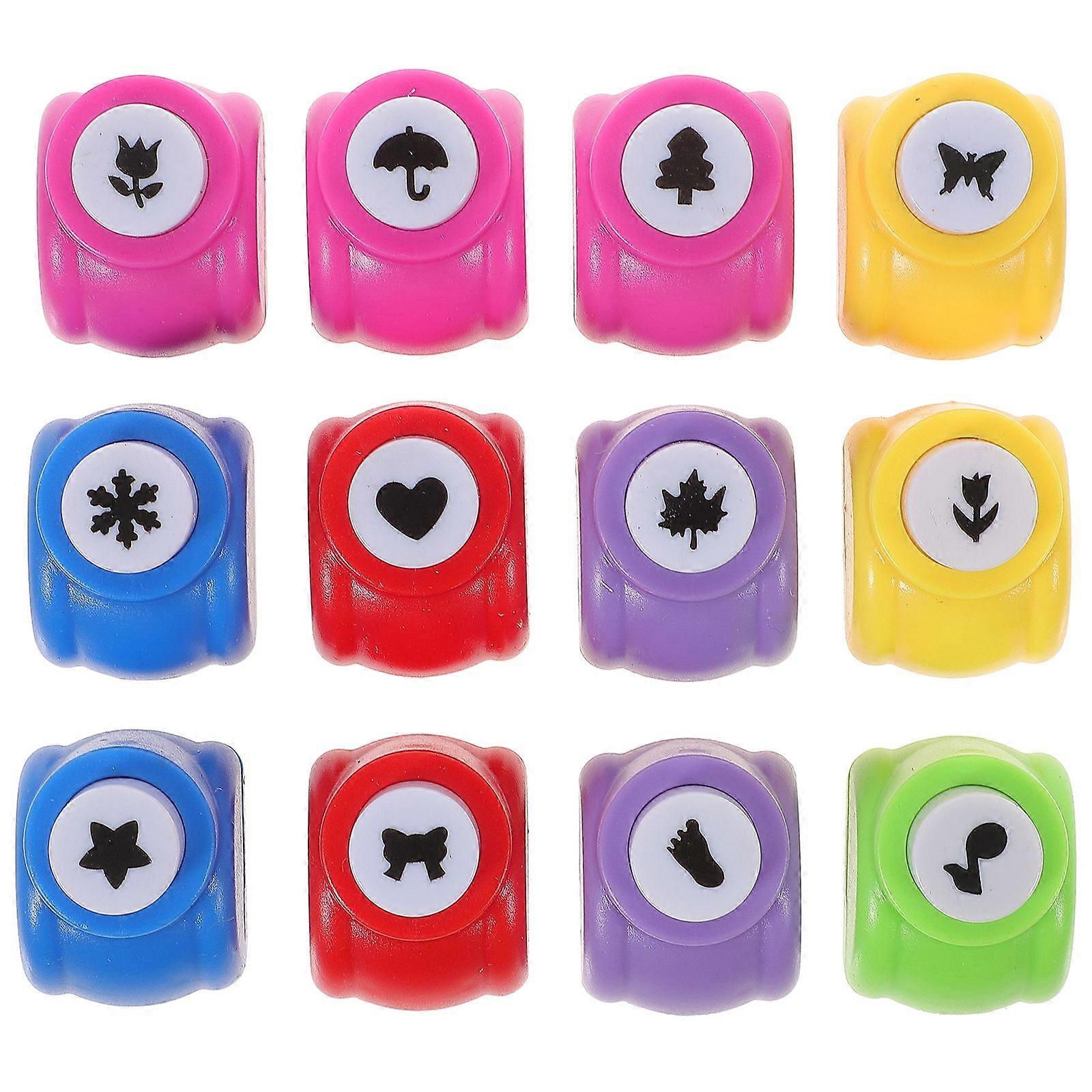 12pcs Paper Hole Punch for Crafts Scrapbooking Paper Puncher for Kids Crafting DIY Projects