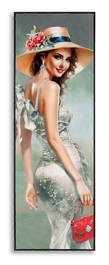 ELEGANT LACQUERED CANVAS WITH FRAME -H- CM 52X4,5X152