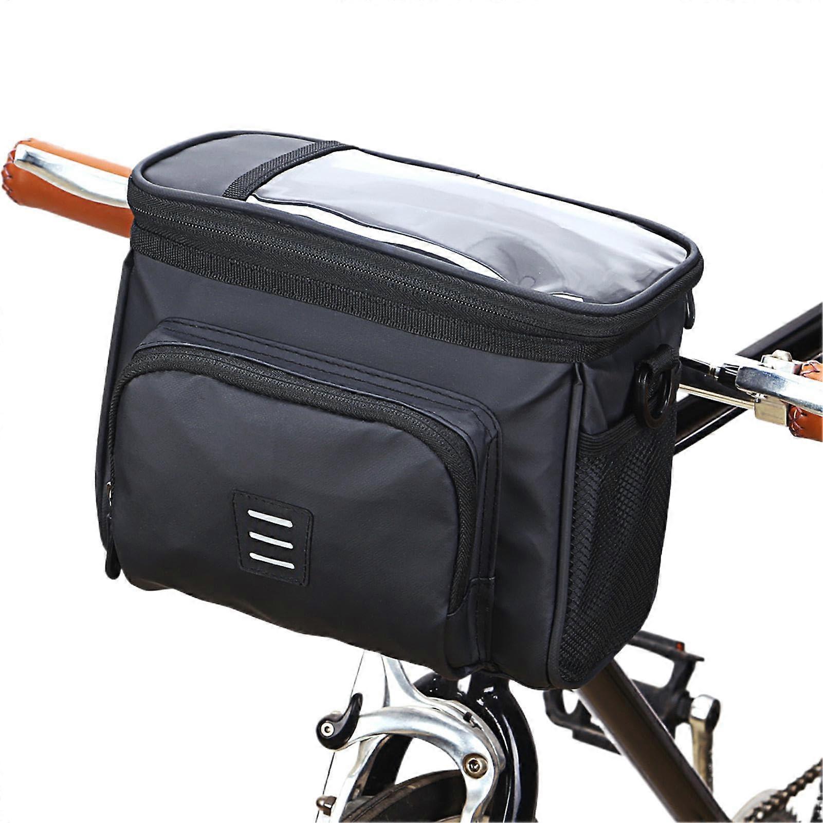 Bicycle handlebar bag, motorcycle handlebar bag  Front trunk storage bag with large capacity, bicycle panniers, waterproof front tube frame for Alma