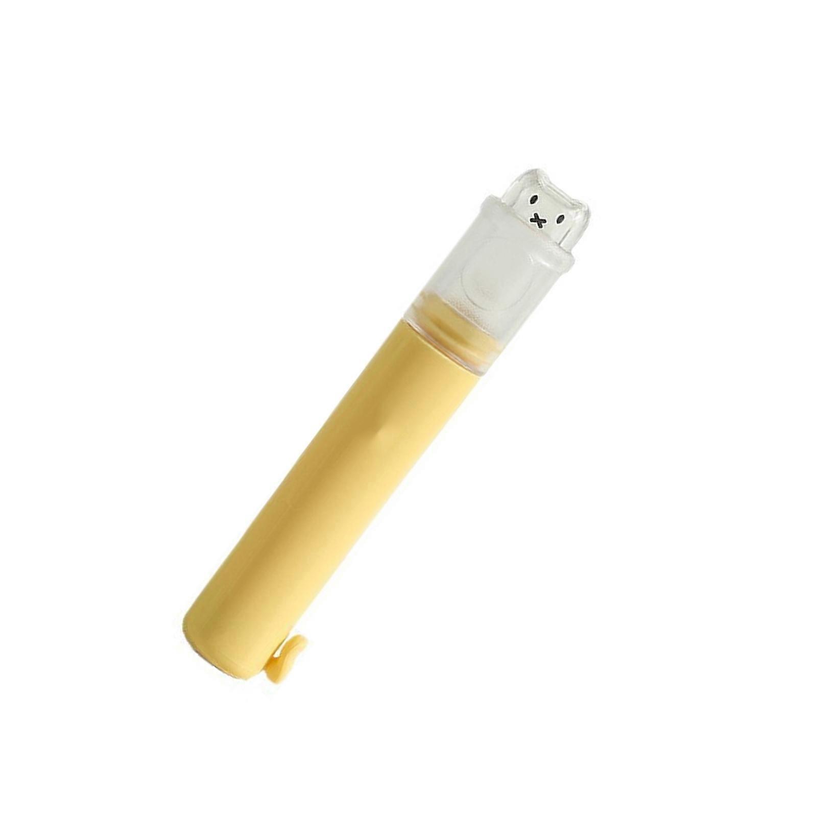 2 In 1 Toothbrush Kits with Builts In Toothpaste Container For Travel Large Capacity Soft Bristles Replaceable Head Yellow