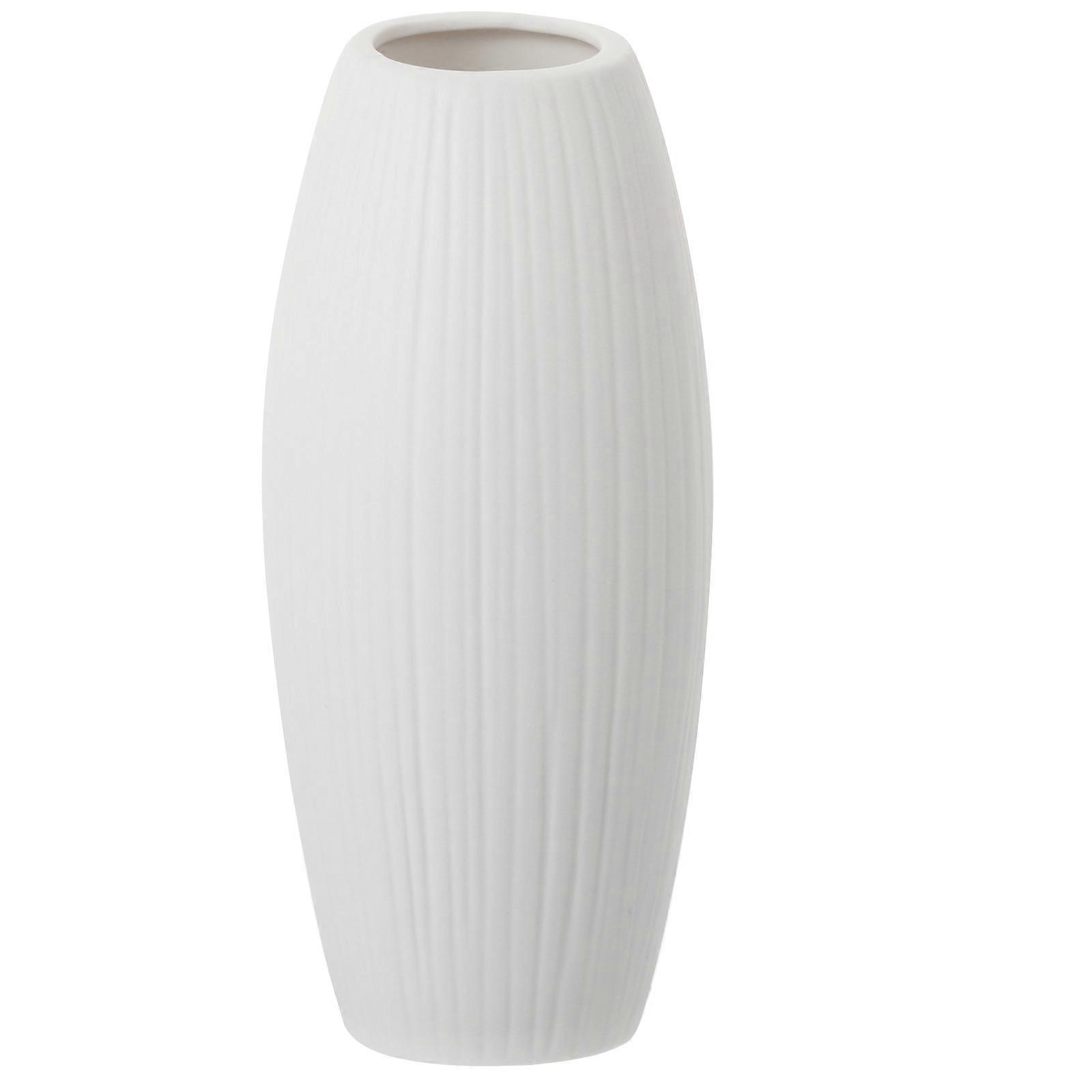 White Flower Vase Ceramic Modern Minimalist Decorative Object Smooth And Rounded Aromatherapy SPA Meditation 4.3X18 Cm 1Set