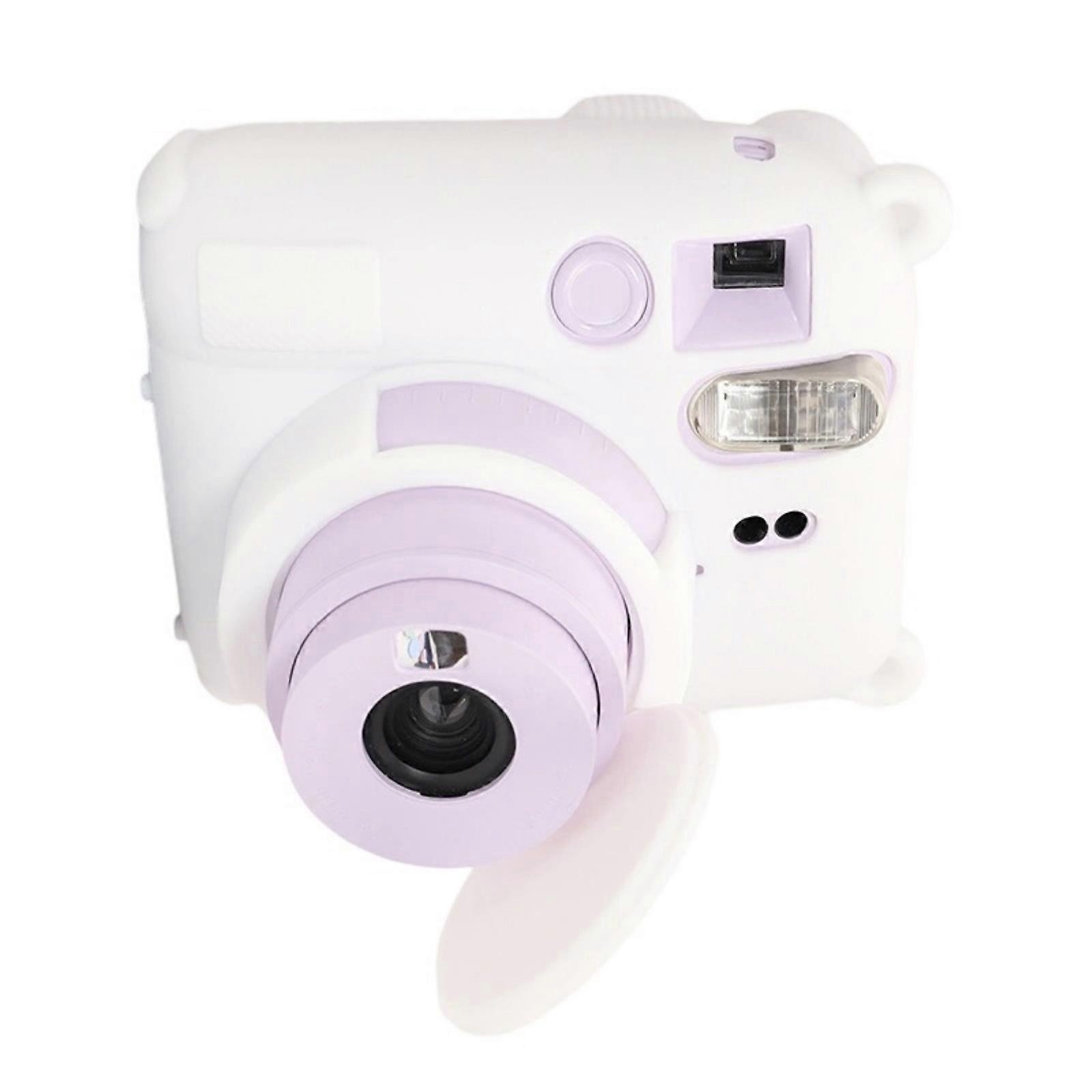 Soft Camera Case Bag Silicone Protective Cover with Lens Caps for Mini 12 Instants Camera Case  White