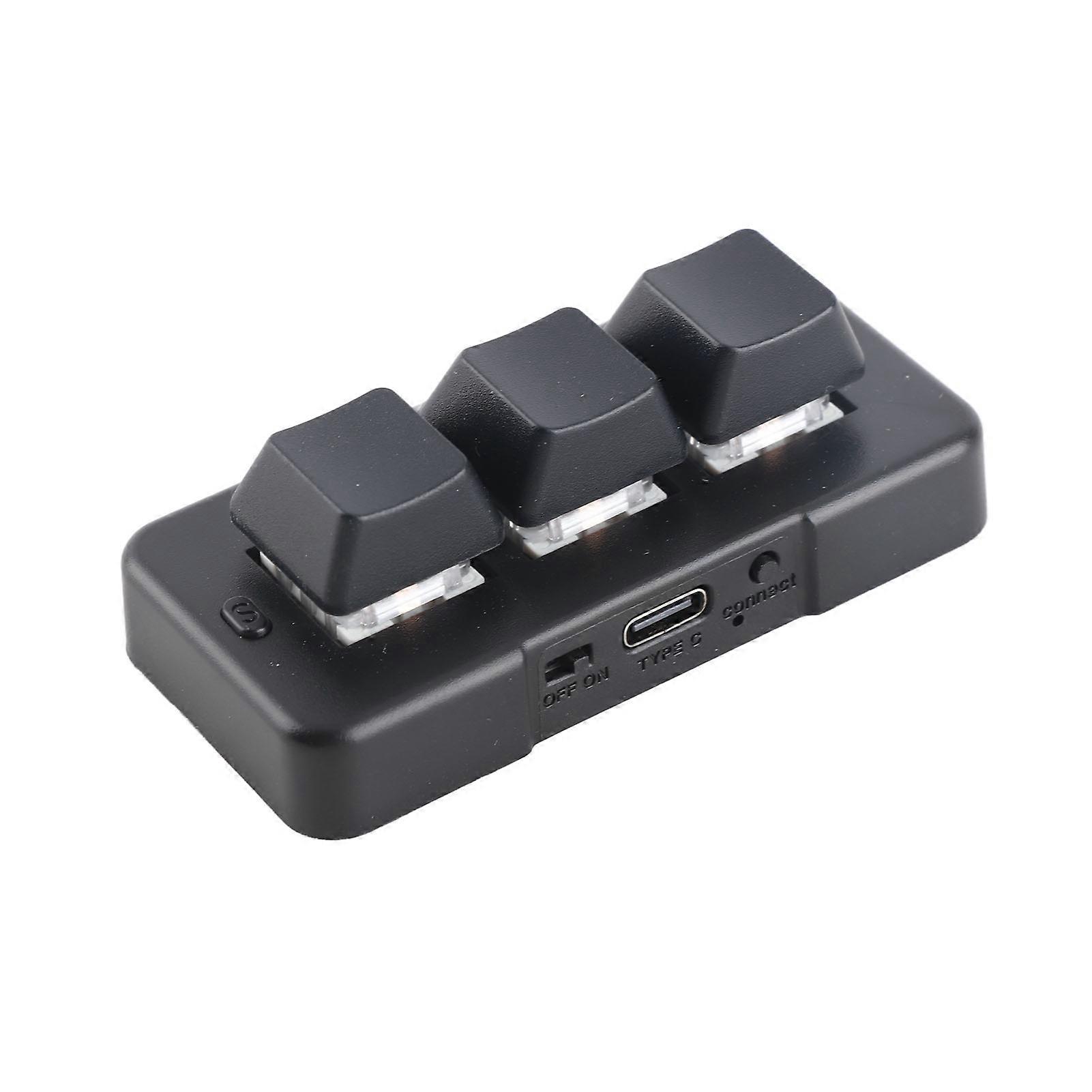 3 Keys Keyboard RGB Backlight USB 2.4g Wireless Three Button Three Mode Mini Programming Mechanical Keyboard