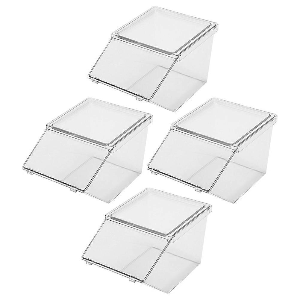 4pcs Acrylic Tea Bag Organizer Multi Function Storage Box for Coffee Bags, Sugar Packets & Snacks Stackable Desktop Holder Easy to Clean Smooth Edges