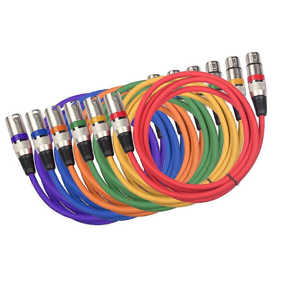 Xlr Cord Xlr Male To Xlr Female Audio Extension Cable Dmx Signal Control Aluminum Foil Shielding 6Pcs