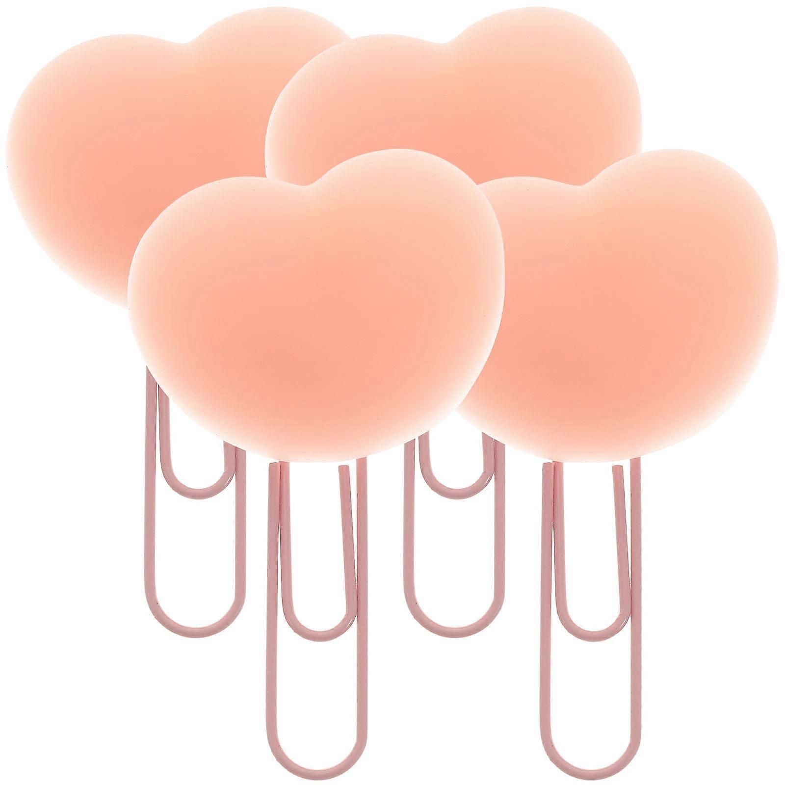 Pink Decorative Paper Clips for Organization Use and Practical for Office School Photos Files Memos Notes 4 Pieces