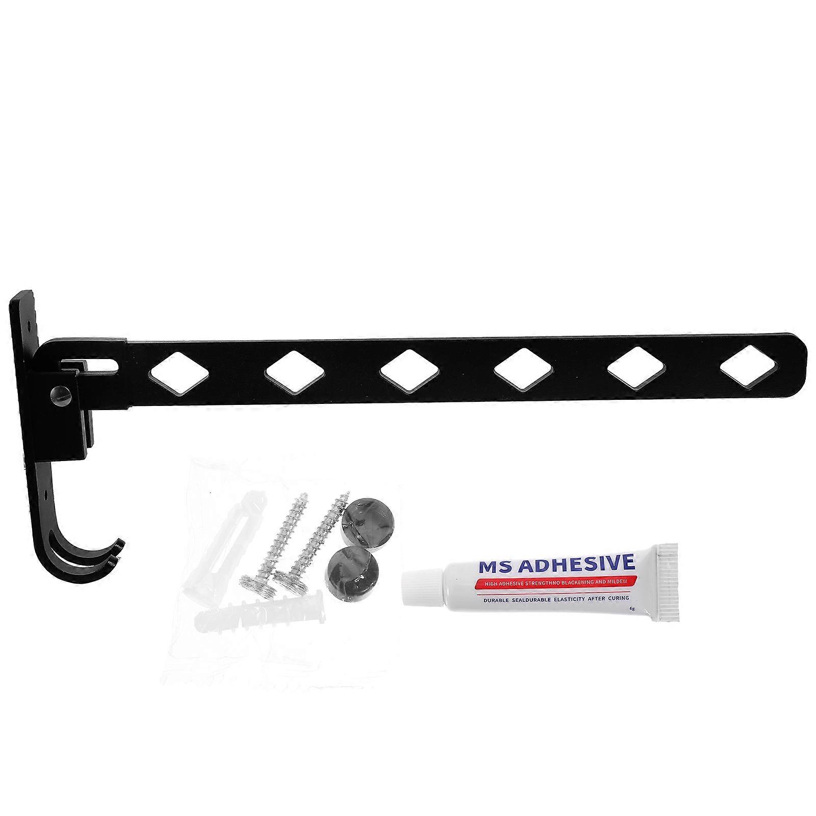 Aluminum Alloy Foldable Clothes Hanger for Home Use Black 1pc