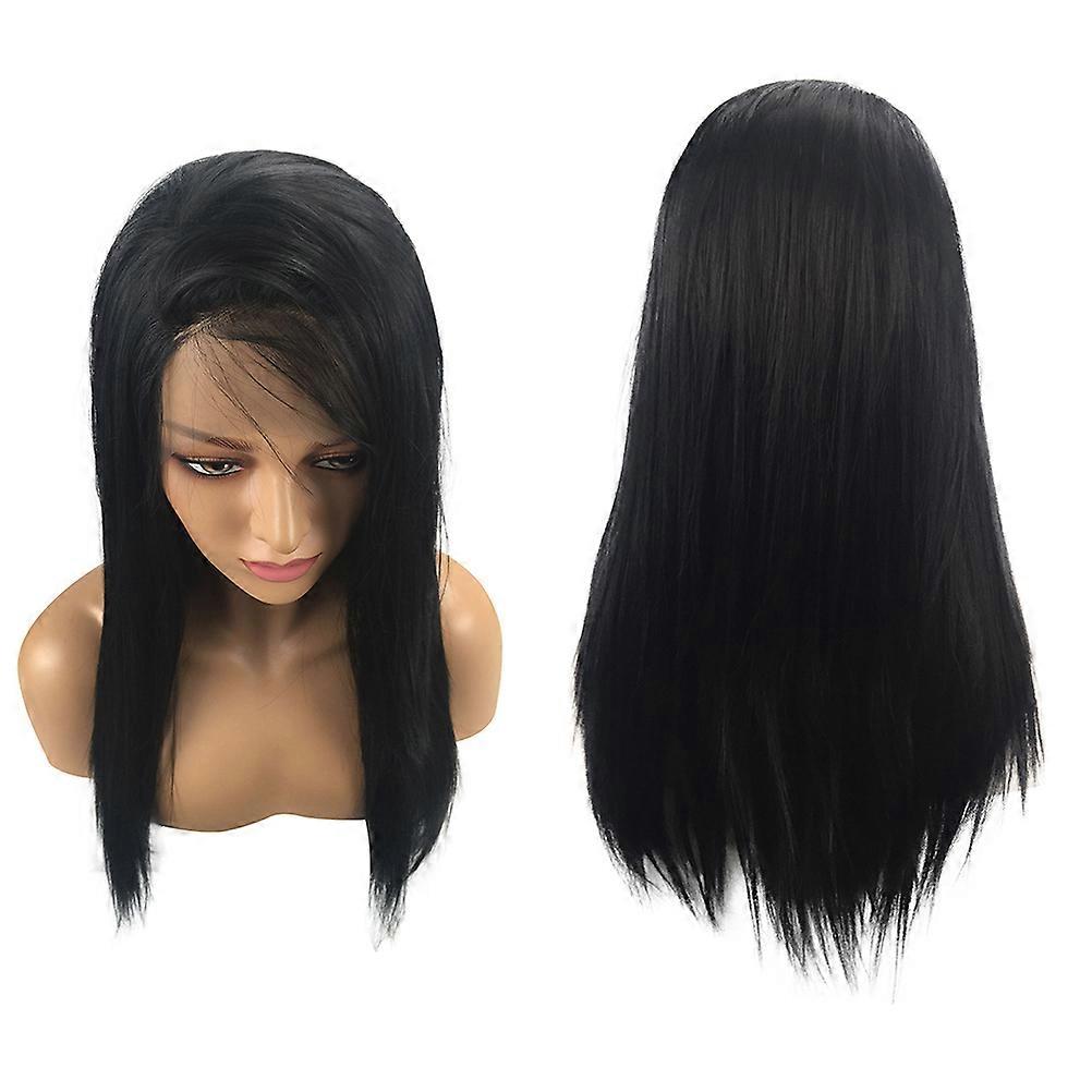 Ladies Wigs Long Straight Wig for Themed Party Adjustable Size Natural Look Comfortable to Wear Black 51 x 10 x 10cm 1Pcs