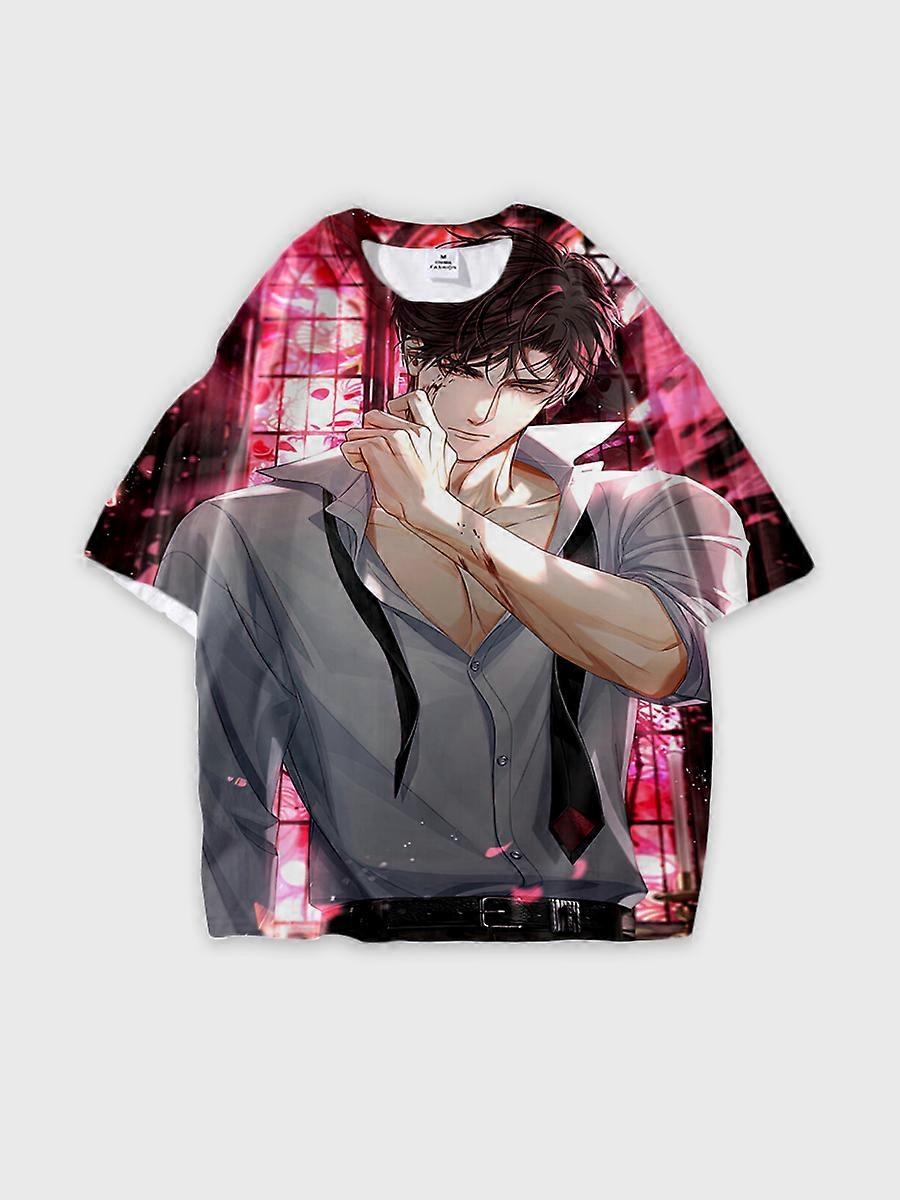 Tシャツラウンドネックブックロールパターンルーズ半袖B831