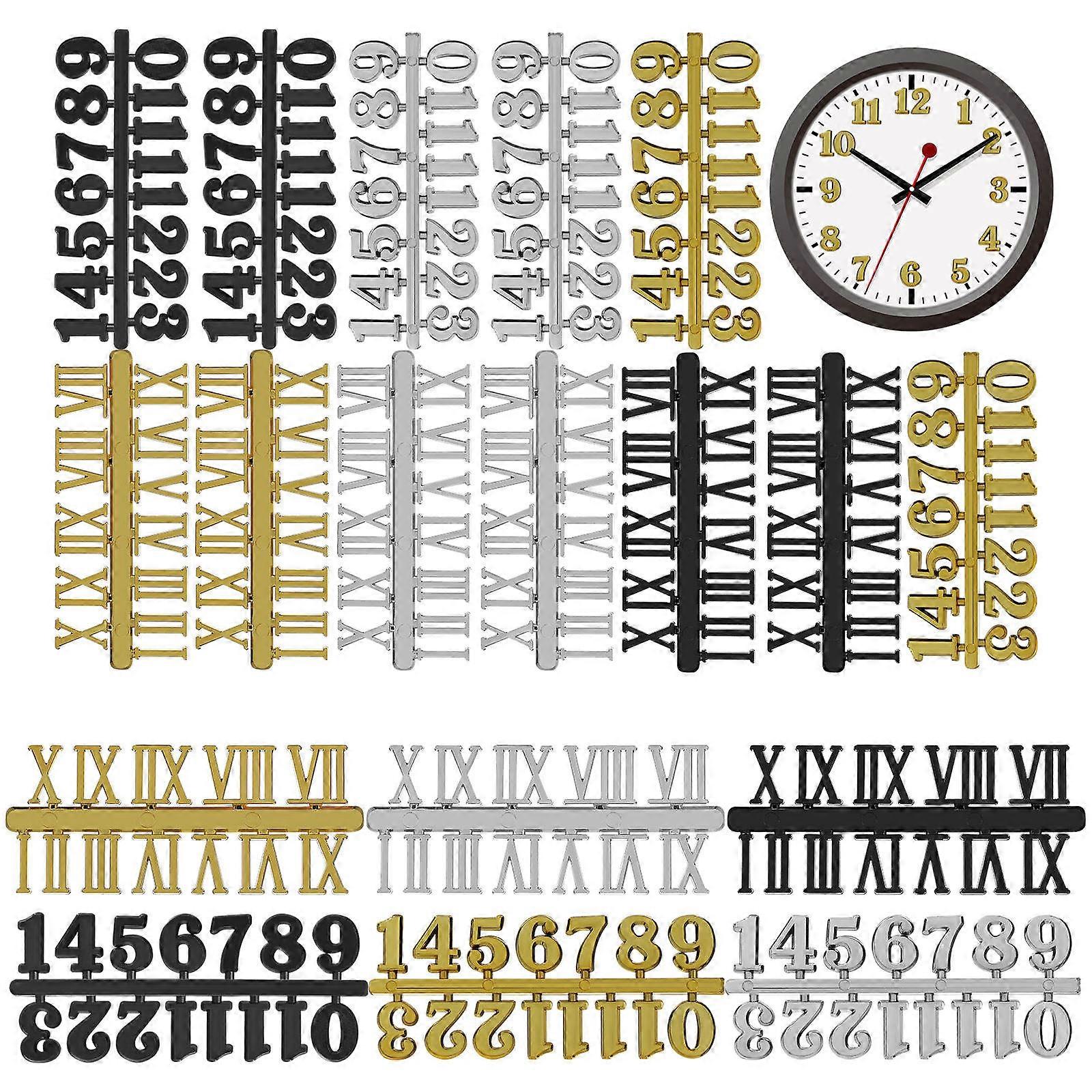 Creative Clock Numerals Kit for Clock Making 18Pcs Replacement DIY Numbers Set