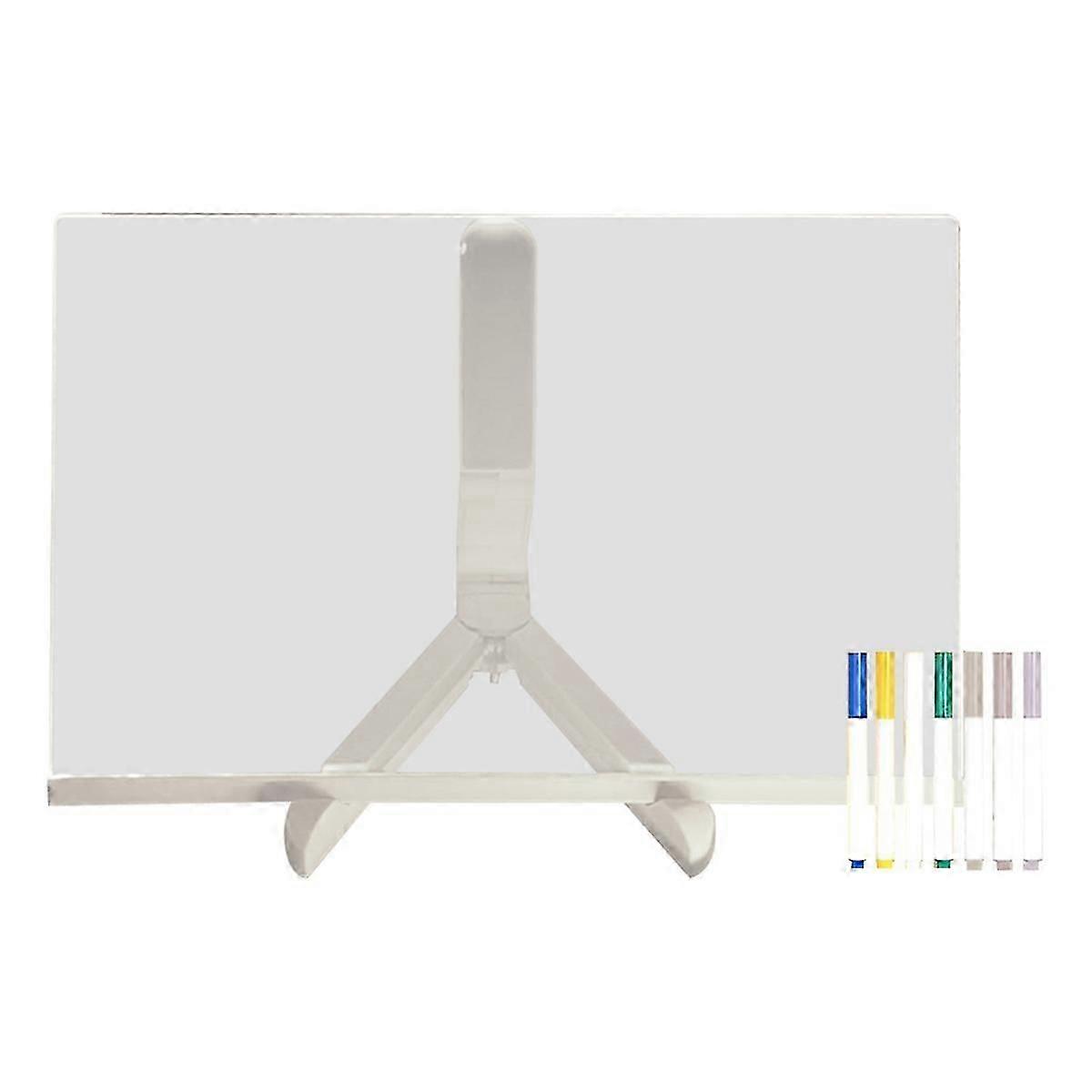 2025 LED Color Note Board Acrylic Adjustable Bracket Message Board, 7 Colored Pens, 20x20cm.