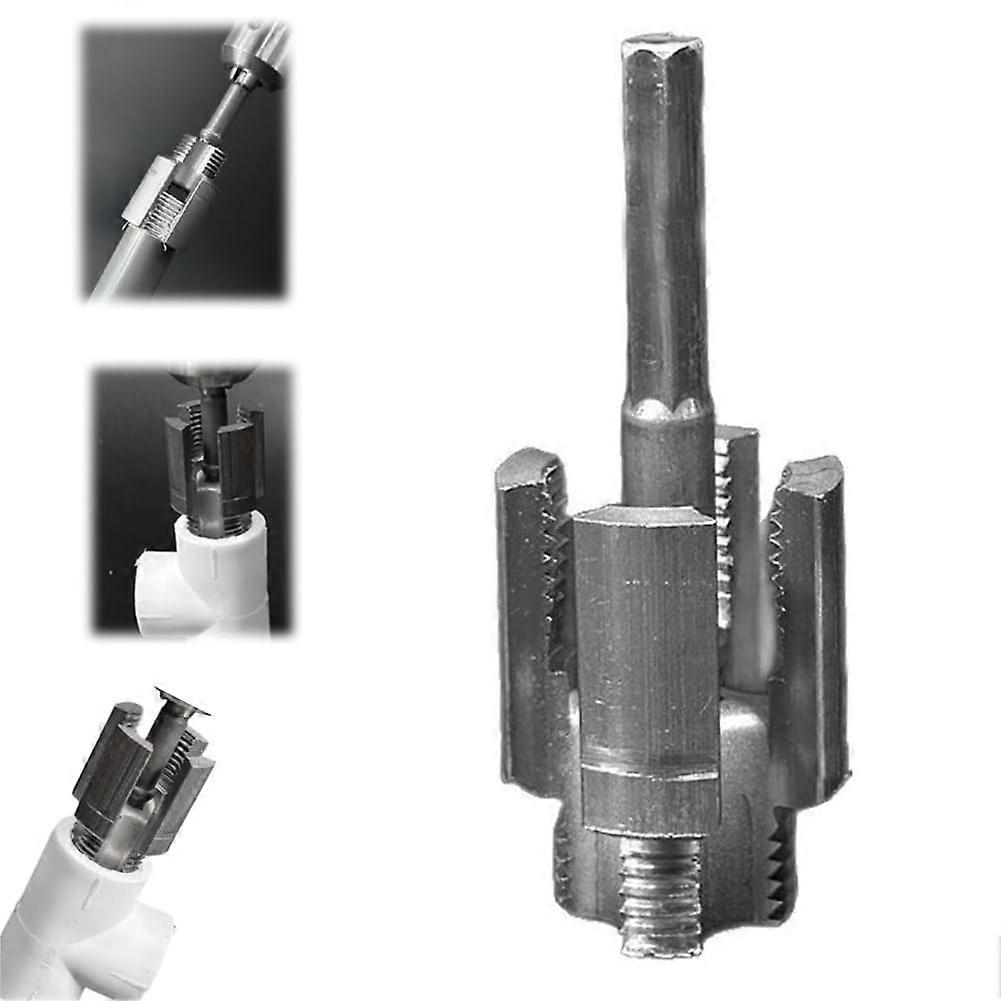 Pipe Thread Cutting Tool, 2025 Improved 1/2 Inch and 3/4 Inch PVC Pipe Thread Tools for Electric Drills Silver