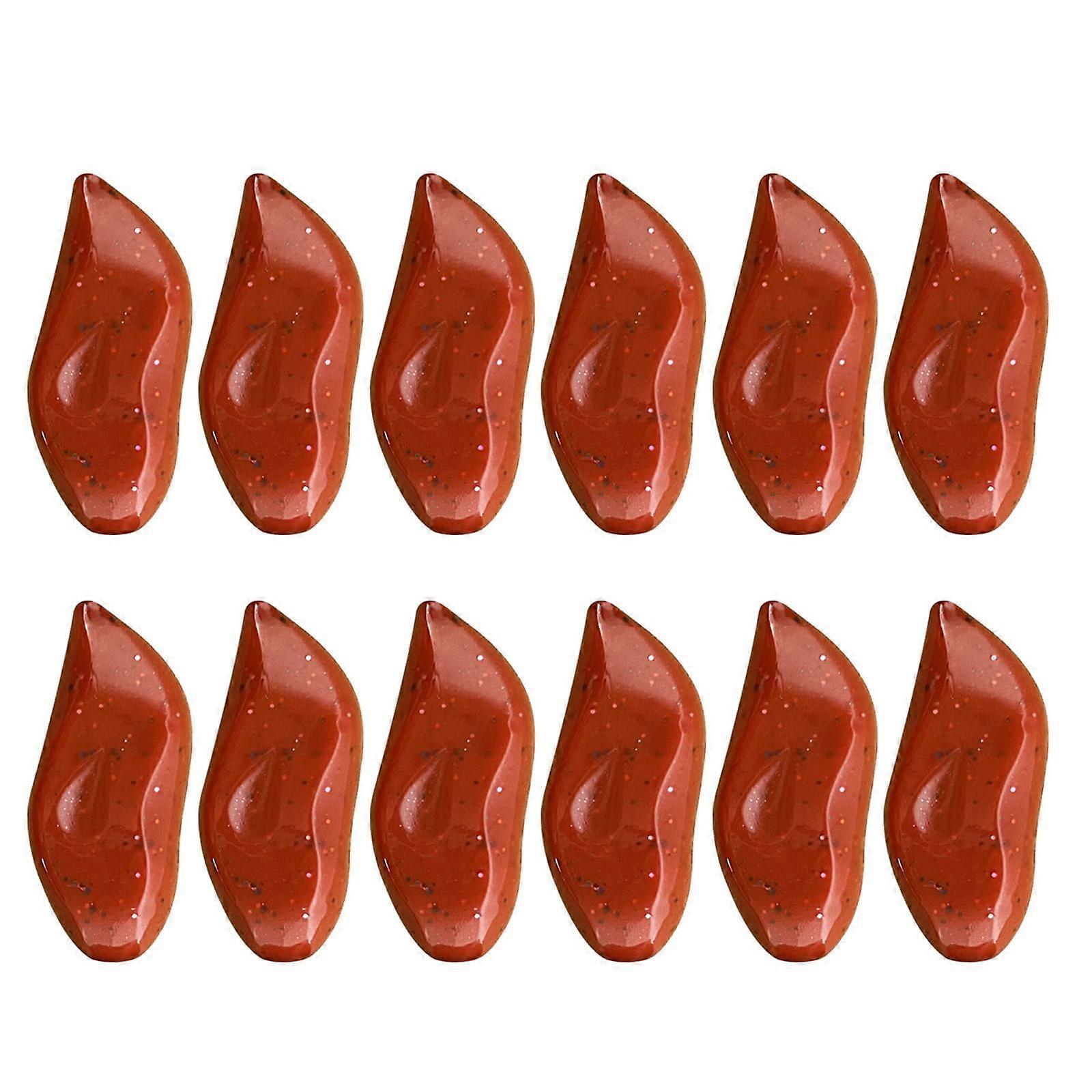 Catfish Baits 12 Pack Floating Soft Baits High Elastic Live Baits Light Red Color Fishing Gear