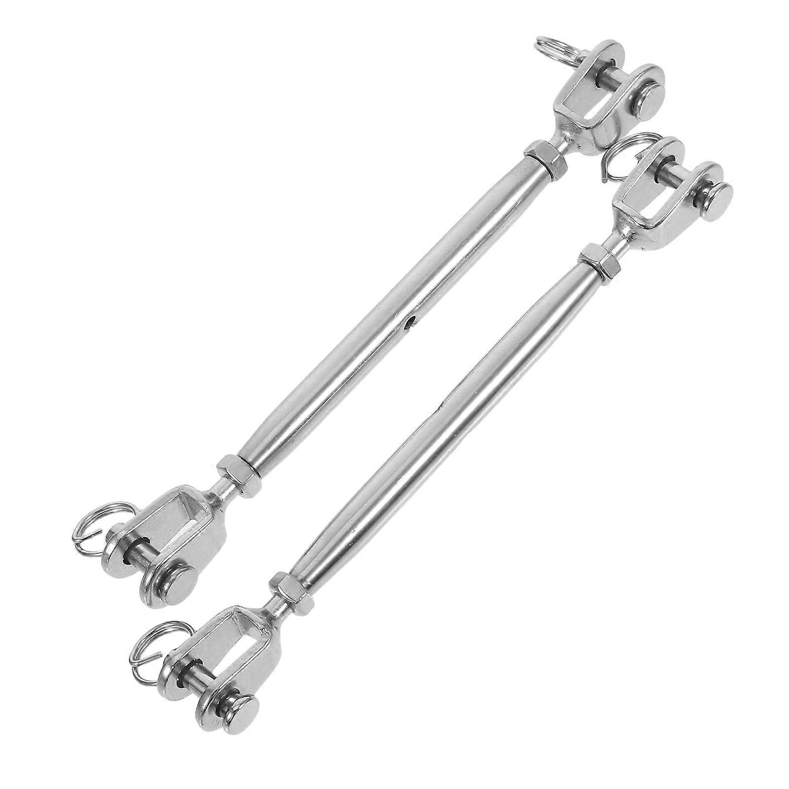 Wire Rope Threaded Tensioner 2Pcs Heavy-Duty Wire Strainer Tensioner Adjust Tension Professional Use 5.6X0.4X0.2In Corrosion Resistant