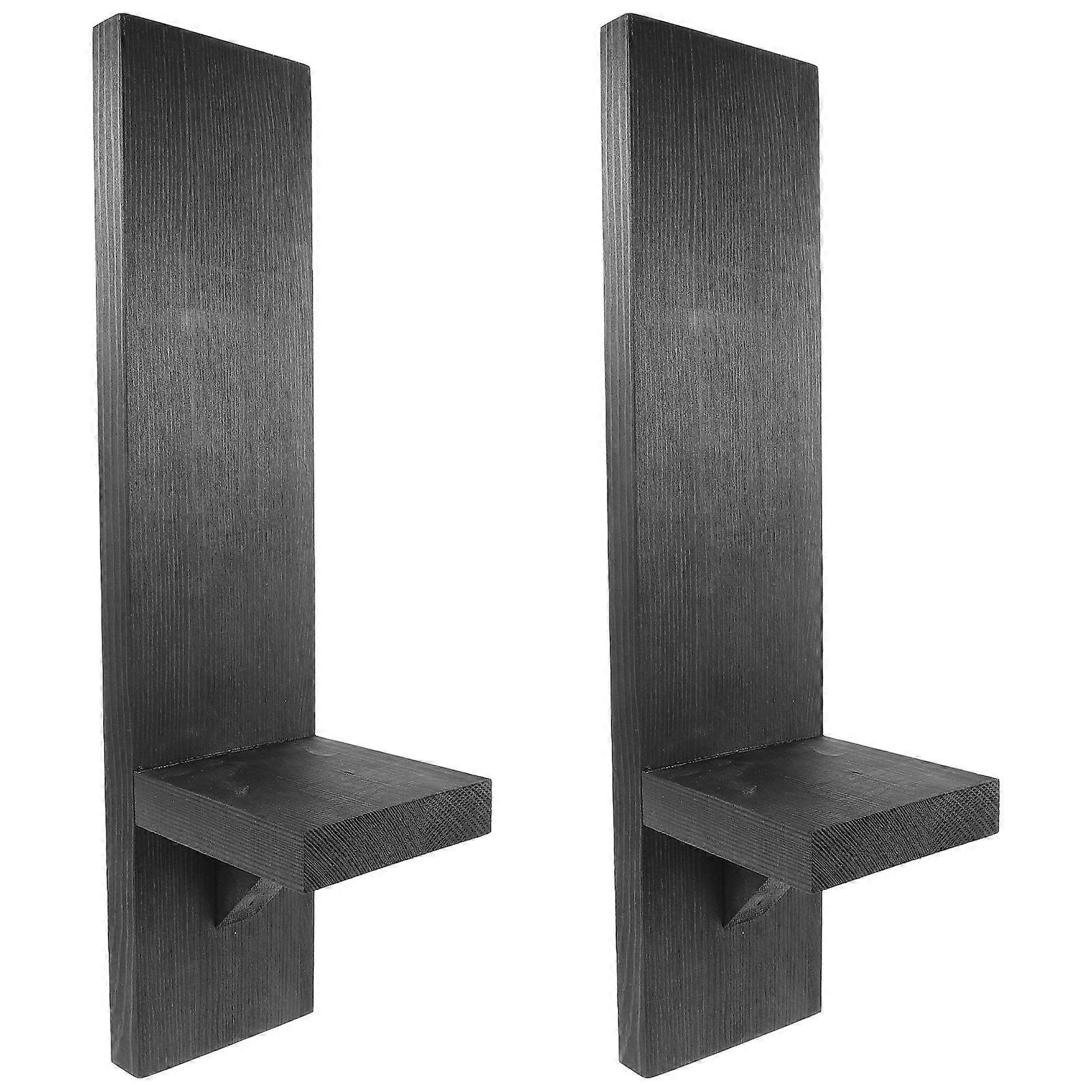 Modern Art Candle Holder for Decoration Black Synthetic Material Wallmounted Sconce 1 Pair