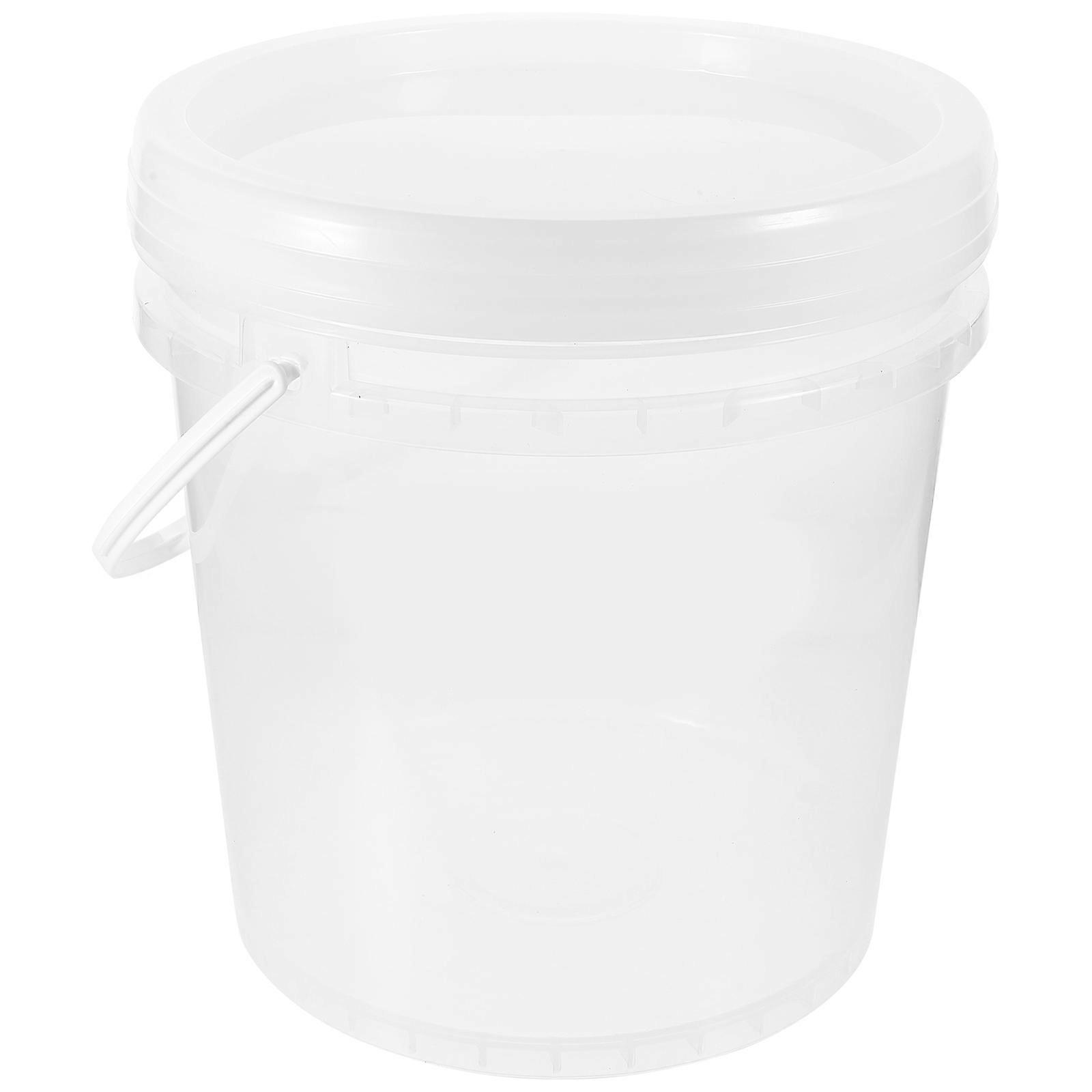 White Plastic Paint Storage Bucket with Tight Seal Lid for Safe Storage and Reusable in Various Scenes 5L
