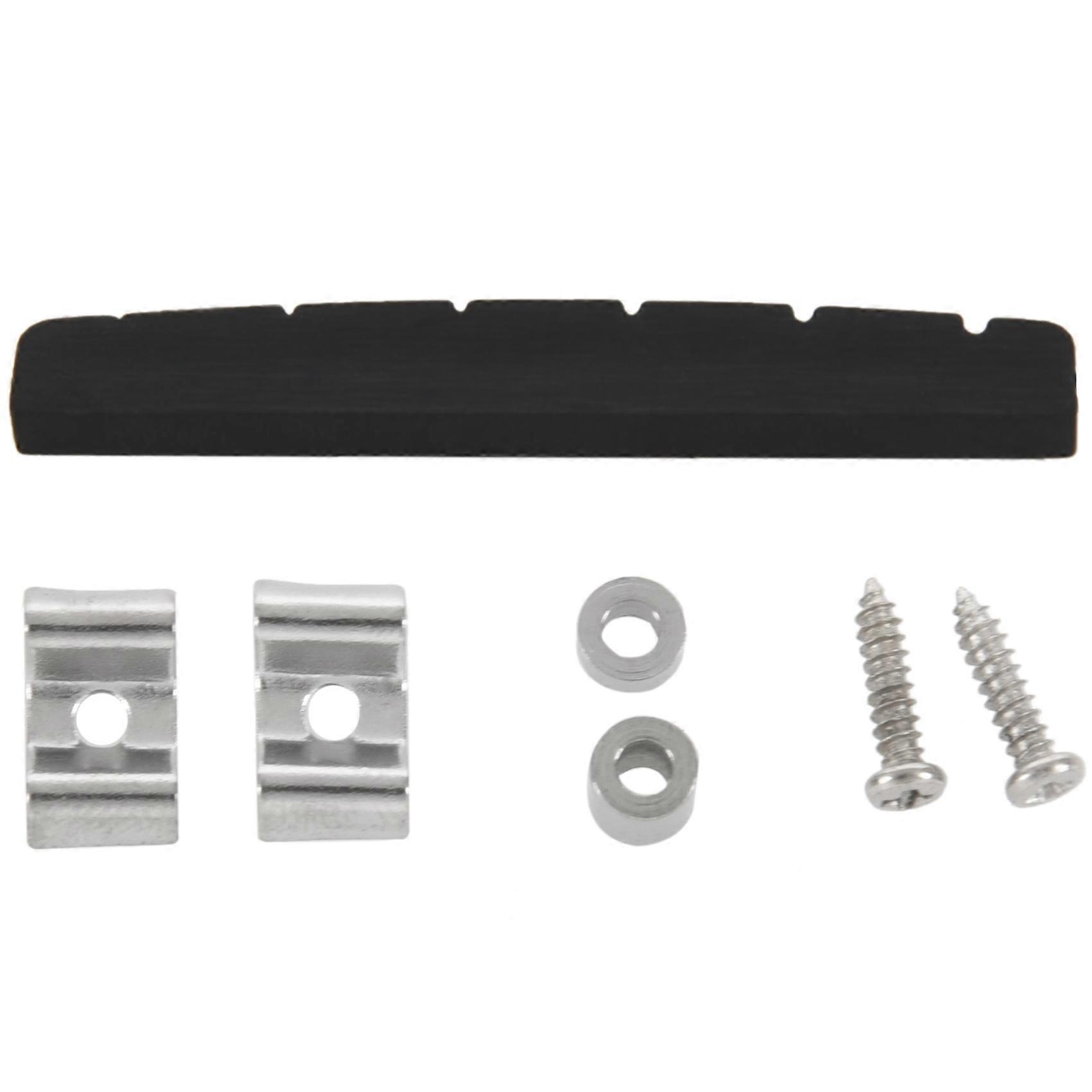 6X Black 6-String Guitar Top Nut 42mm X 3mm with Pure Vintage String Tree Kit