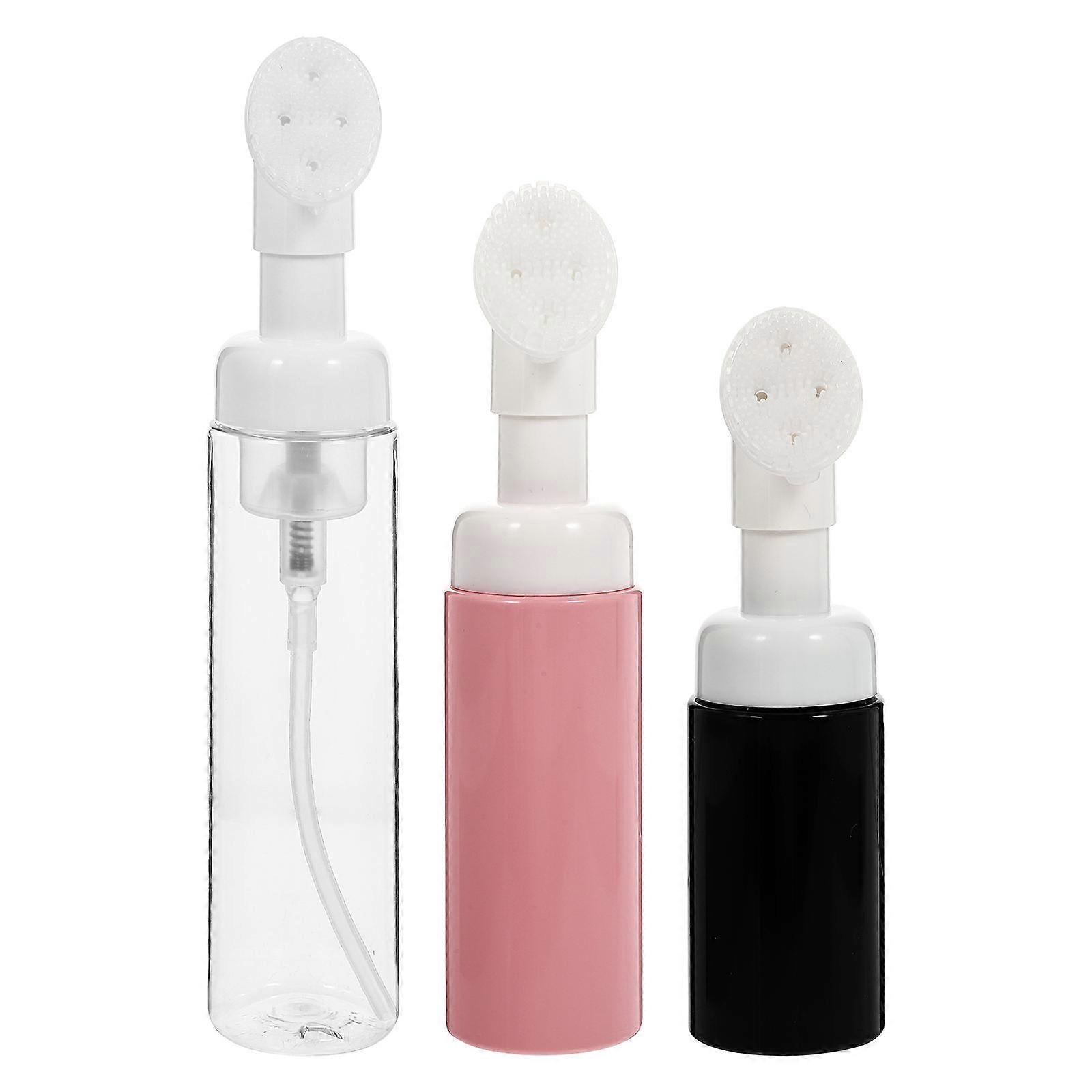 Foaming Bottle Dispenser with Brush Head Design for Storage 3 Empty Plastic Bottles Assorted Color