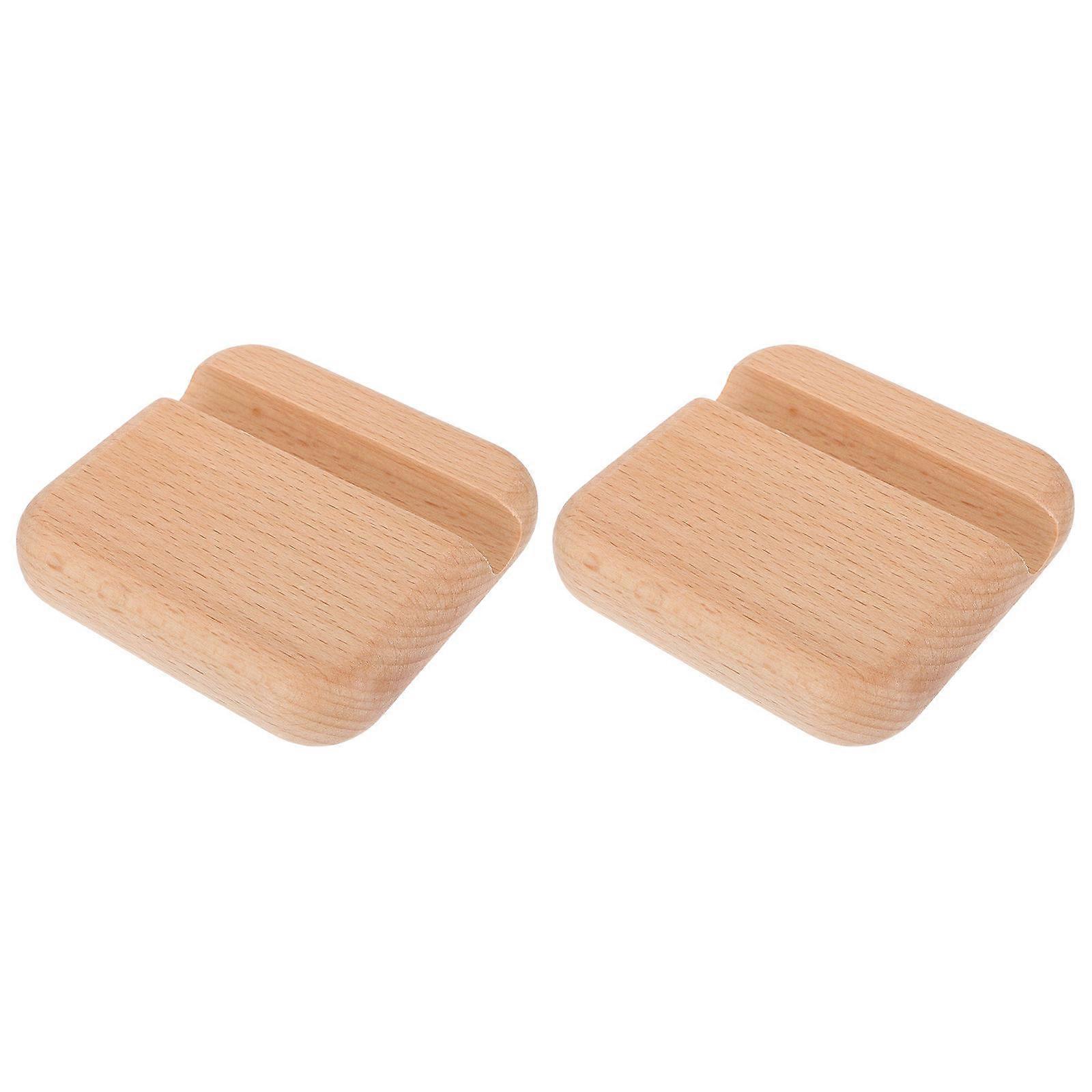 Beige Phone Holder for Home Use Simple Desktop Stand Made of Synthetic MaterialCompatible with Most Smartphones 2pcs