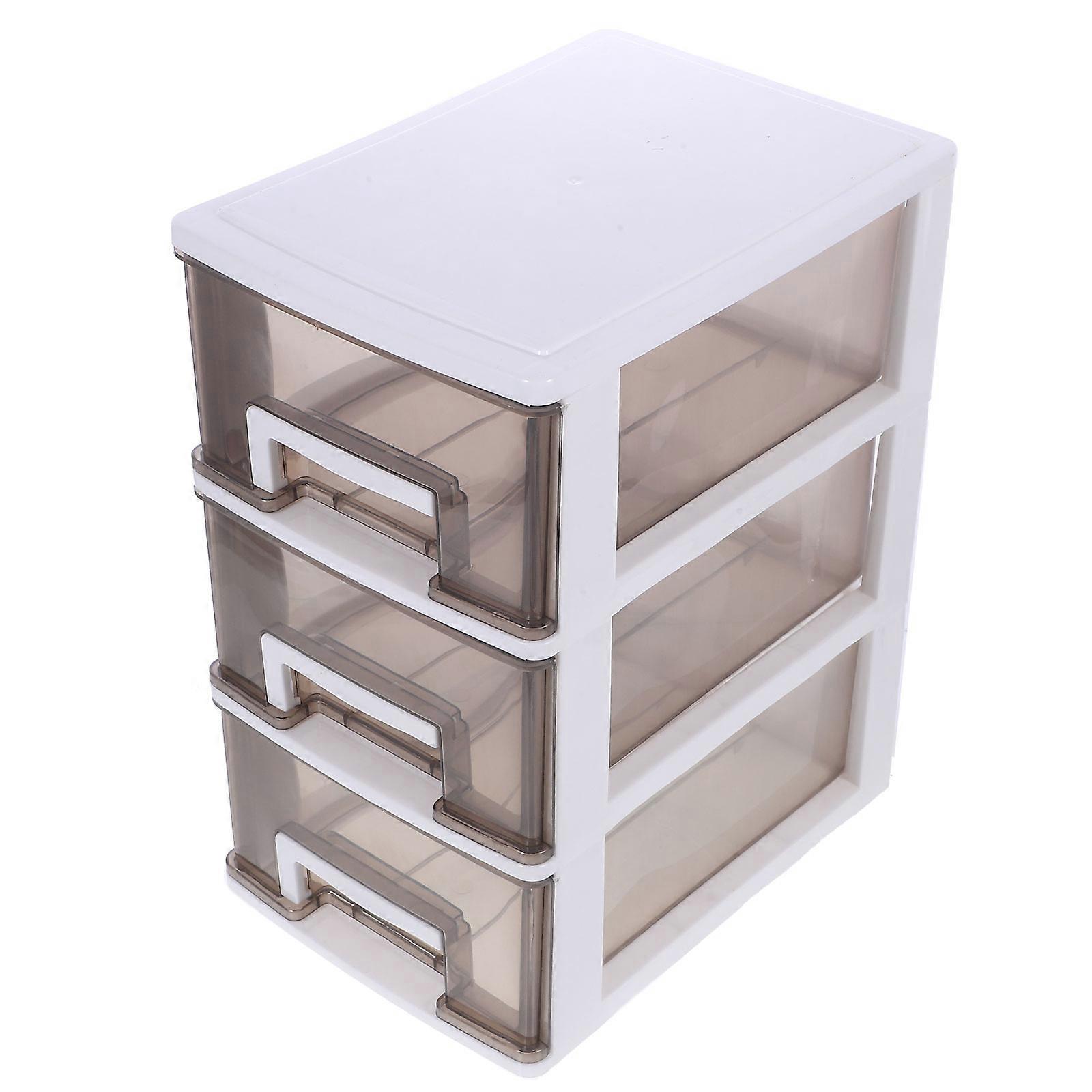 Three Layer Transparent Plastic Drawer Storage Box, Portable Multifunctional Desktop Organizer for Cosmetics and Sundries, Dustproof and Efficient