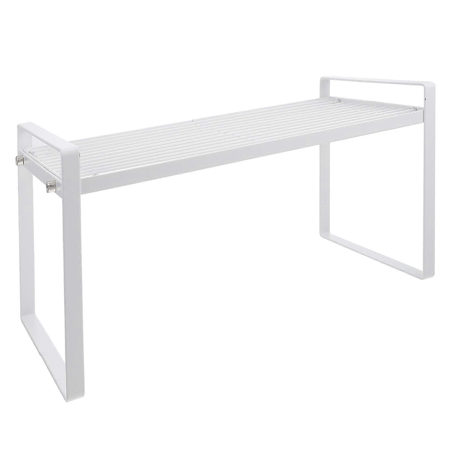 Compact White Shelf Multi-Purpose Shelf Homeowners Renters Space-Saving Iron Material 1Pack