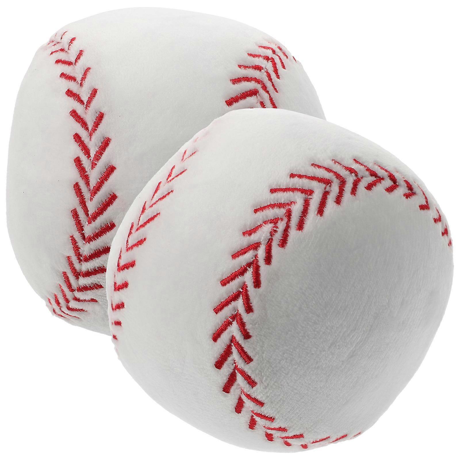 2pcs Fluffy Plush Baseball Pillows – Soft Stuffed Decor for Bedroom, Living Room or Nursery – Comfortable Hugging Pillow