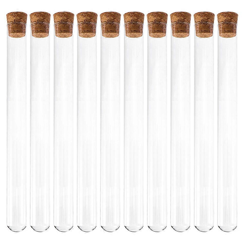 Glass Test Tubes with Cork Stoppers for Storage 10pcs Versatile Laboratory Use