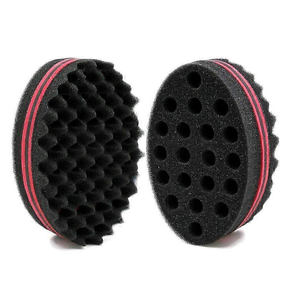 Big Holes Hair Brush Sponge für Dreads & Locks - 2er-Pack Afro Curl Coil Wave Styling Tool für Haarpflege & Twisting