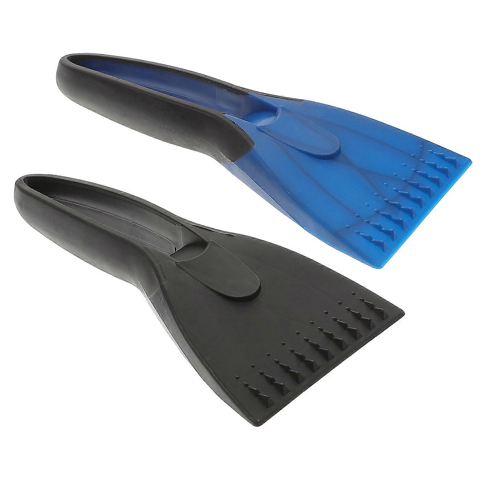 Ice Removal Tool Mini Snow Winter Outdoor Snow Removal Drivers 2Pcs Blue EVA Soft Rubber