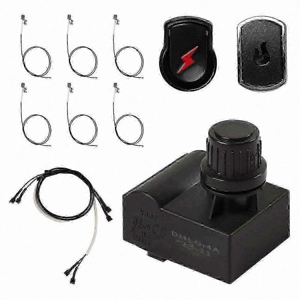 Universal Ignition Kit for Gas Grills, 4-Outlet Module with Wires and 2 Push Buttons