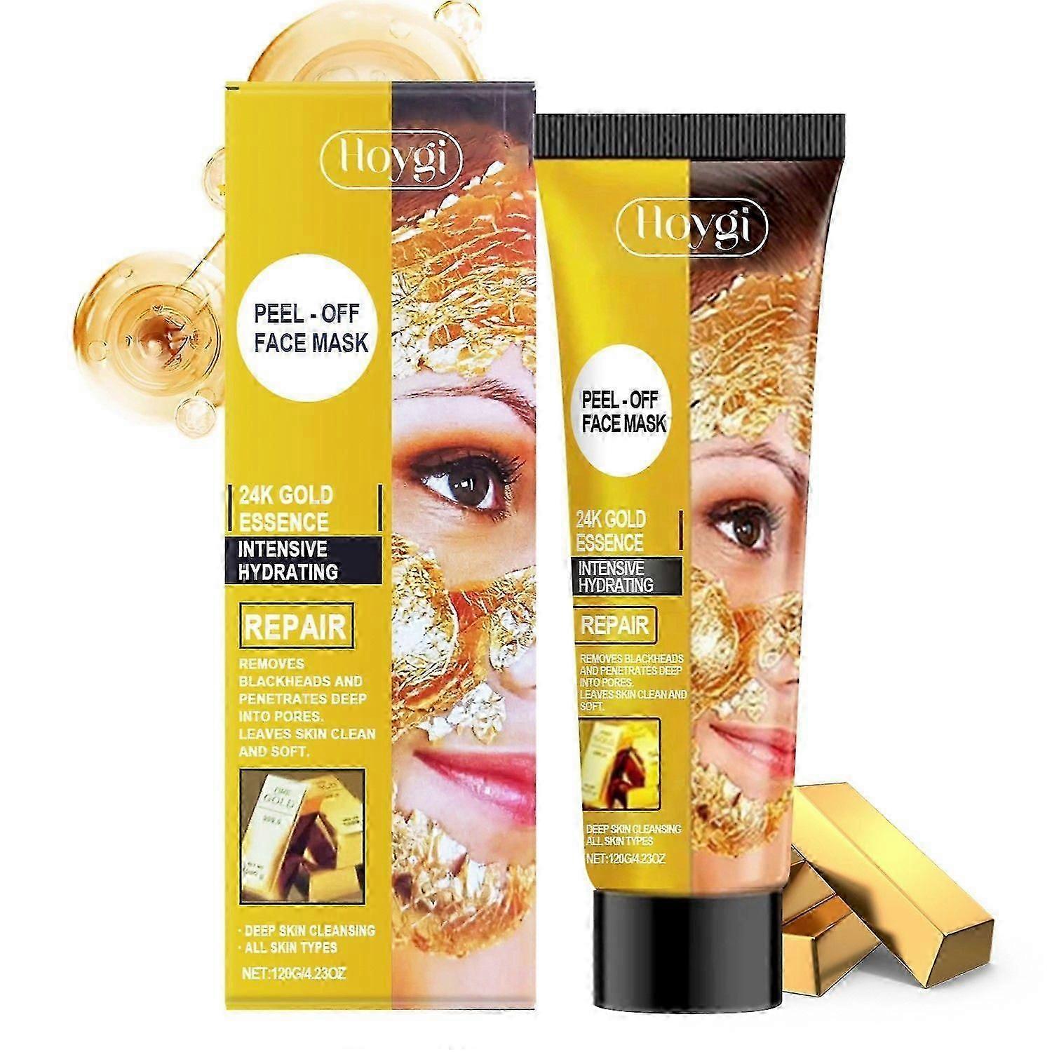 24Kゴールドファーミングピールオフマスク、にきび除去マスク、ディープクレンジング、リフティングと引き締め、スムーズ、フェイスマスクを剥がす