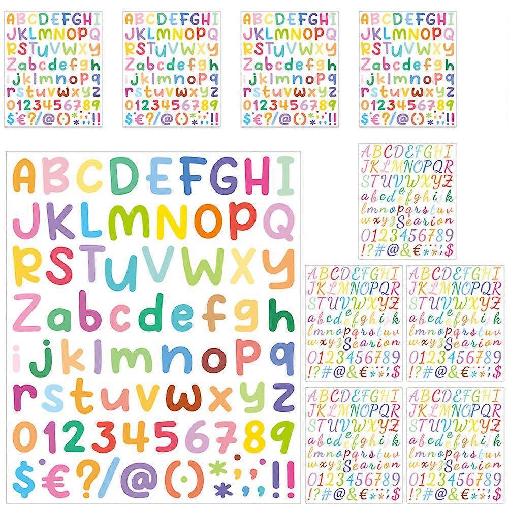 DIY Letter Stickers for Scrapbooking Alphabet Letters Number Decals Assorted Color Removable No Glue Marks 10 Sheets