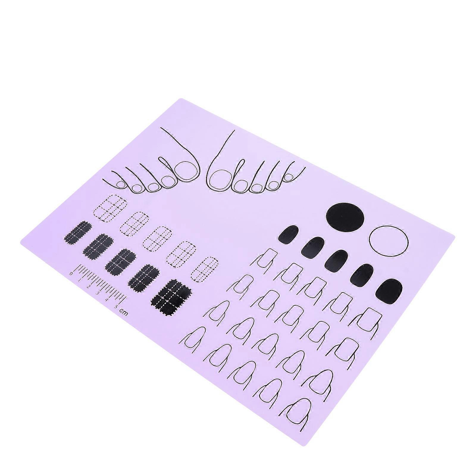 Acrylic Nail Art Mat for Practice and Learning Purple Silicone for Nail Techs Training 8.5 x 11 inches