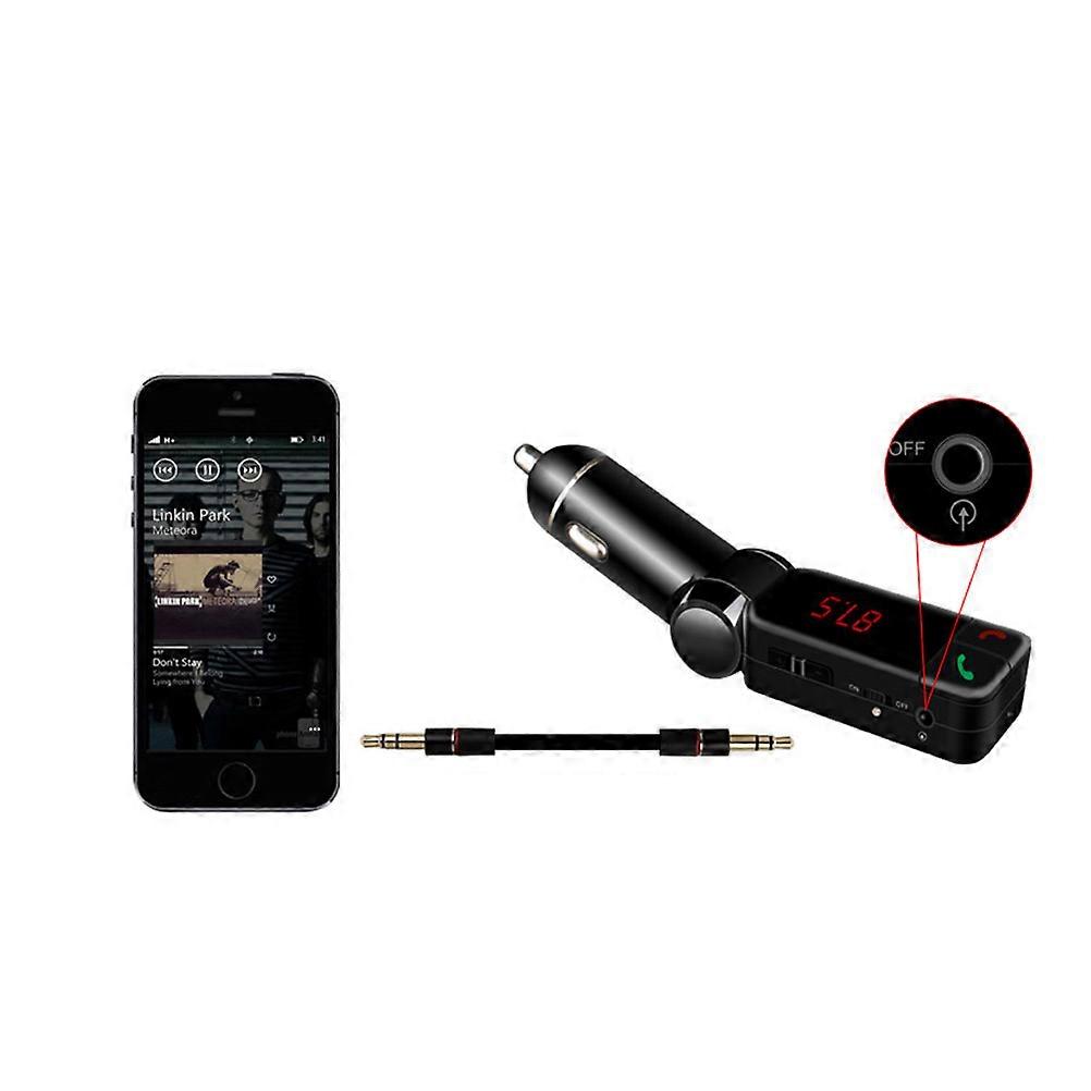 Car Transmitter Wireless Sound Card Black In-car Use Including And Handsfree Call Function 1Pack