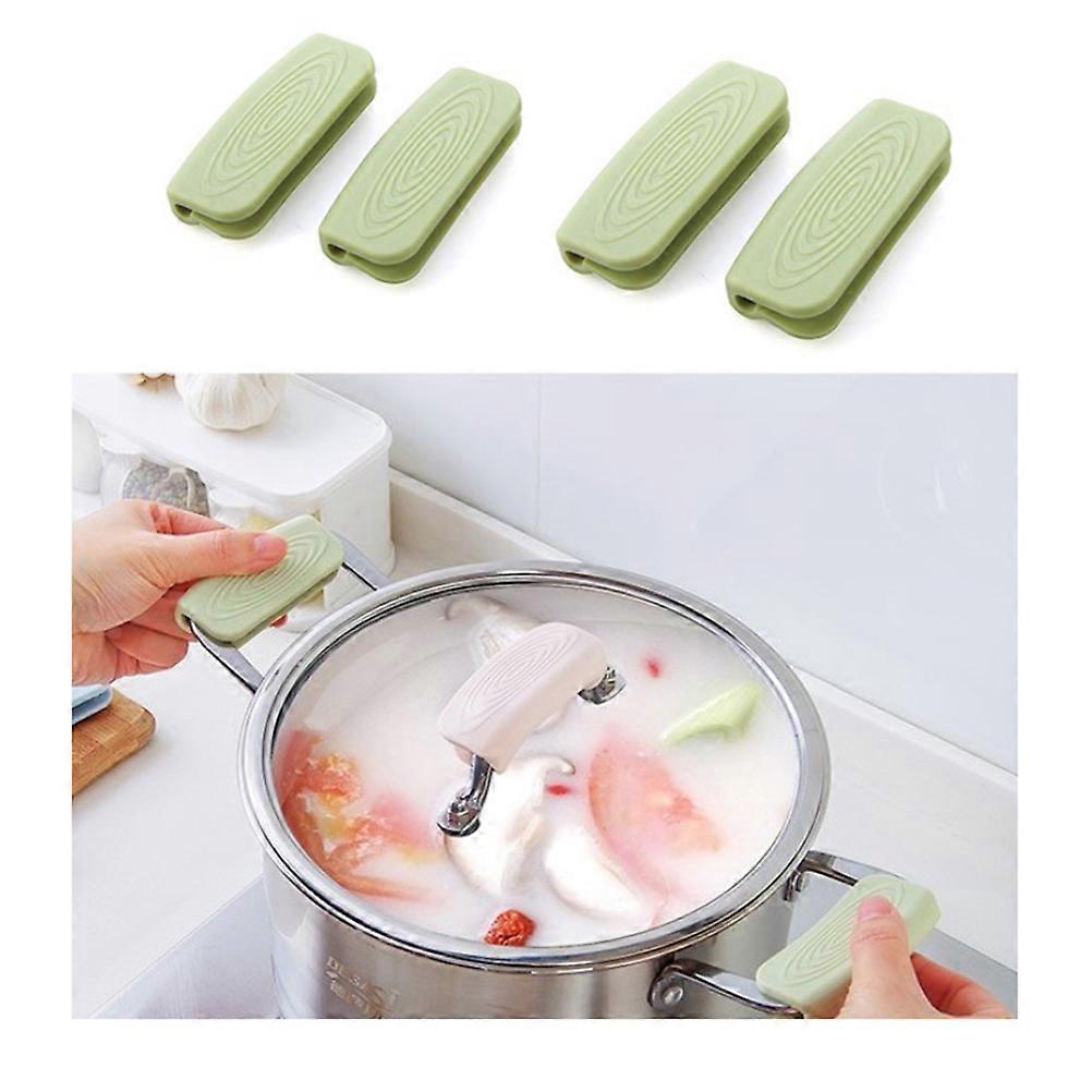 Heat Insulated Pot Handle Covers For Handling Hot Items In A Scandinavian Green 2Pack