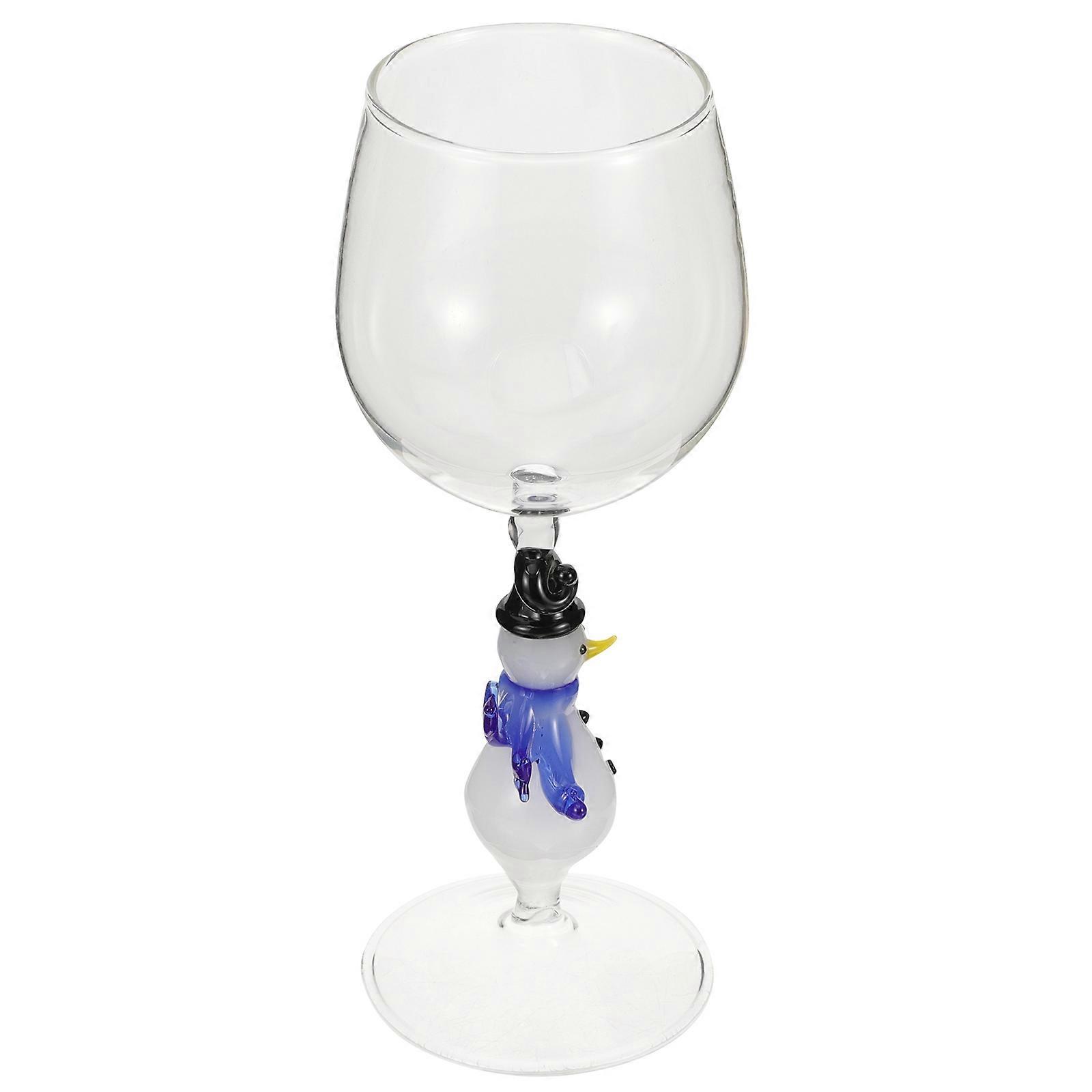Snowman Face Drinking Cup Christmas Wine Goblet For Adults 20x8cm Round Edges 1 Pcs