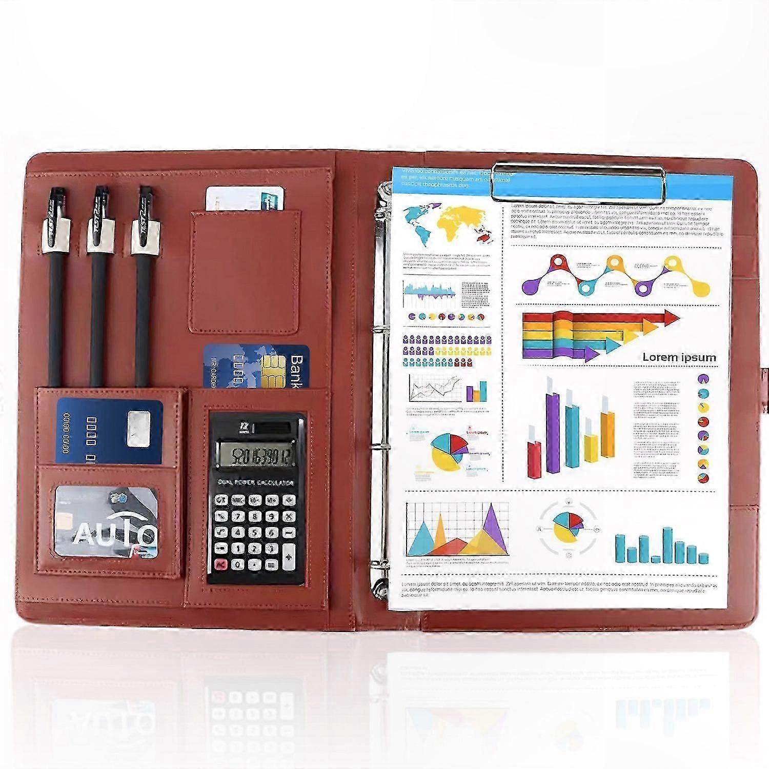 A4 Document Organizer with Calculator and Accessories