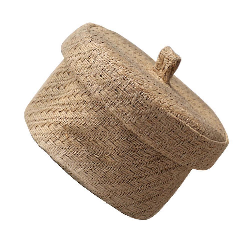 Storage Bins with Lid Rustic Style Organizer Rectangular Cotton Linen for 1Set