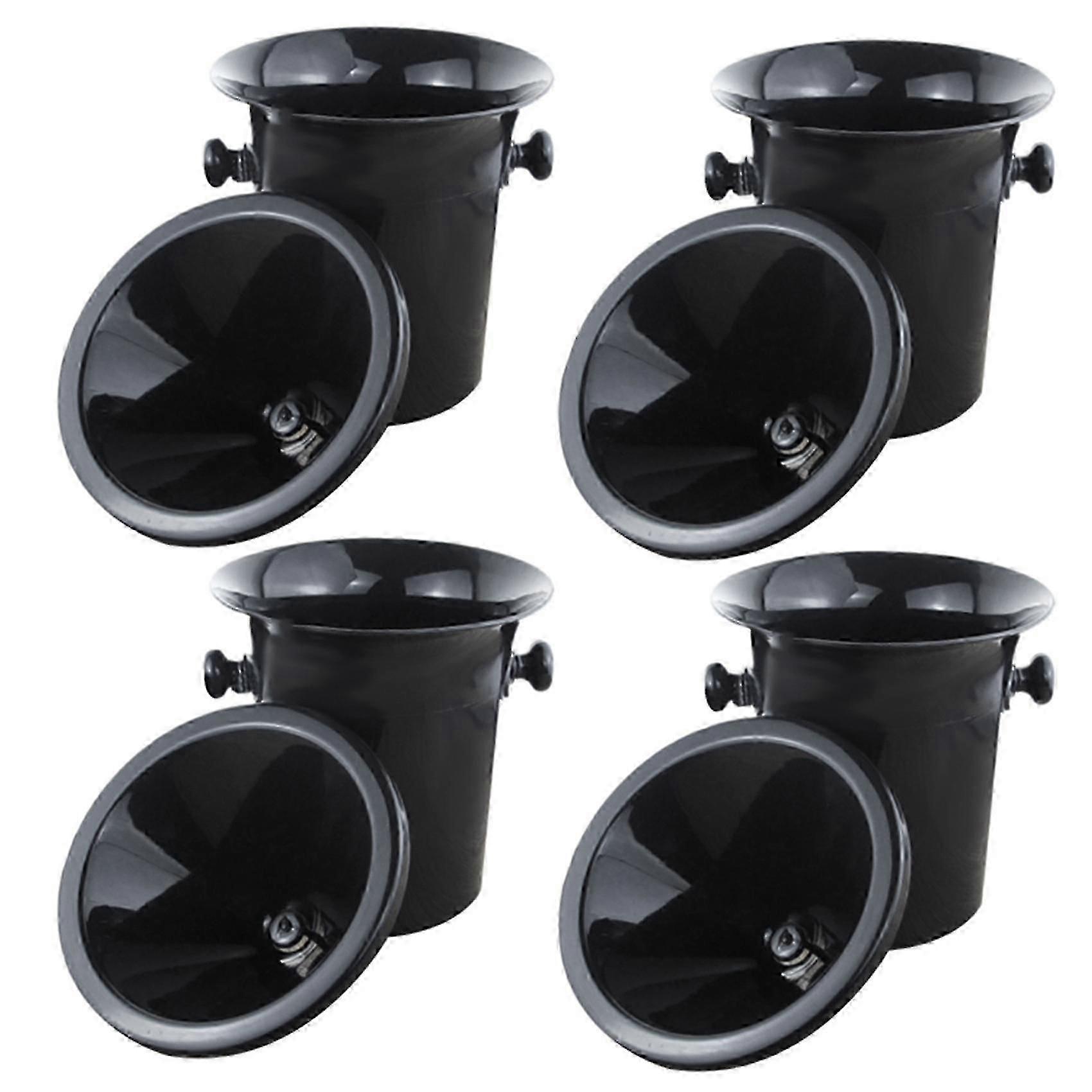 4x μαύρο πλαστικό Spittoon κρασιού Dump - τυποποιημένο μέγεθος με μαύρο κάδο σαμπάνιας χοάνης6244838503294