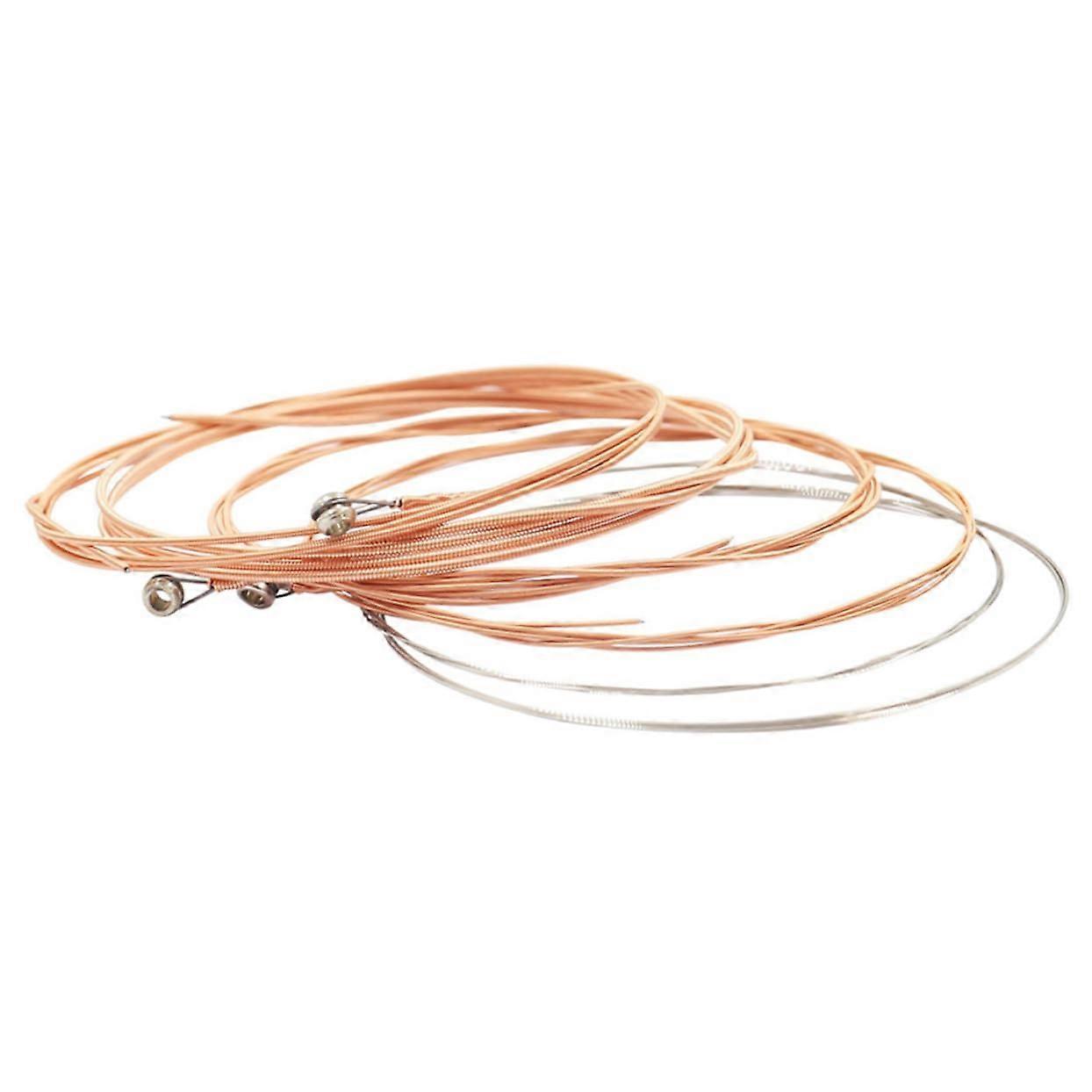 Pack of 6 Stainless Steel Guitar Strings Set for Acoustic, Classical, Folk, and Bass Instruments