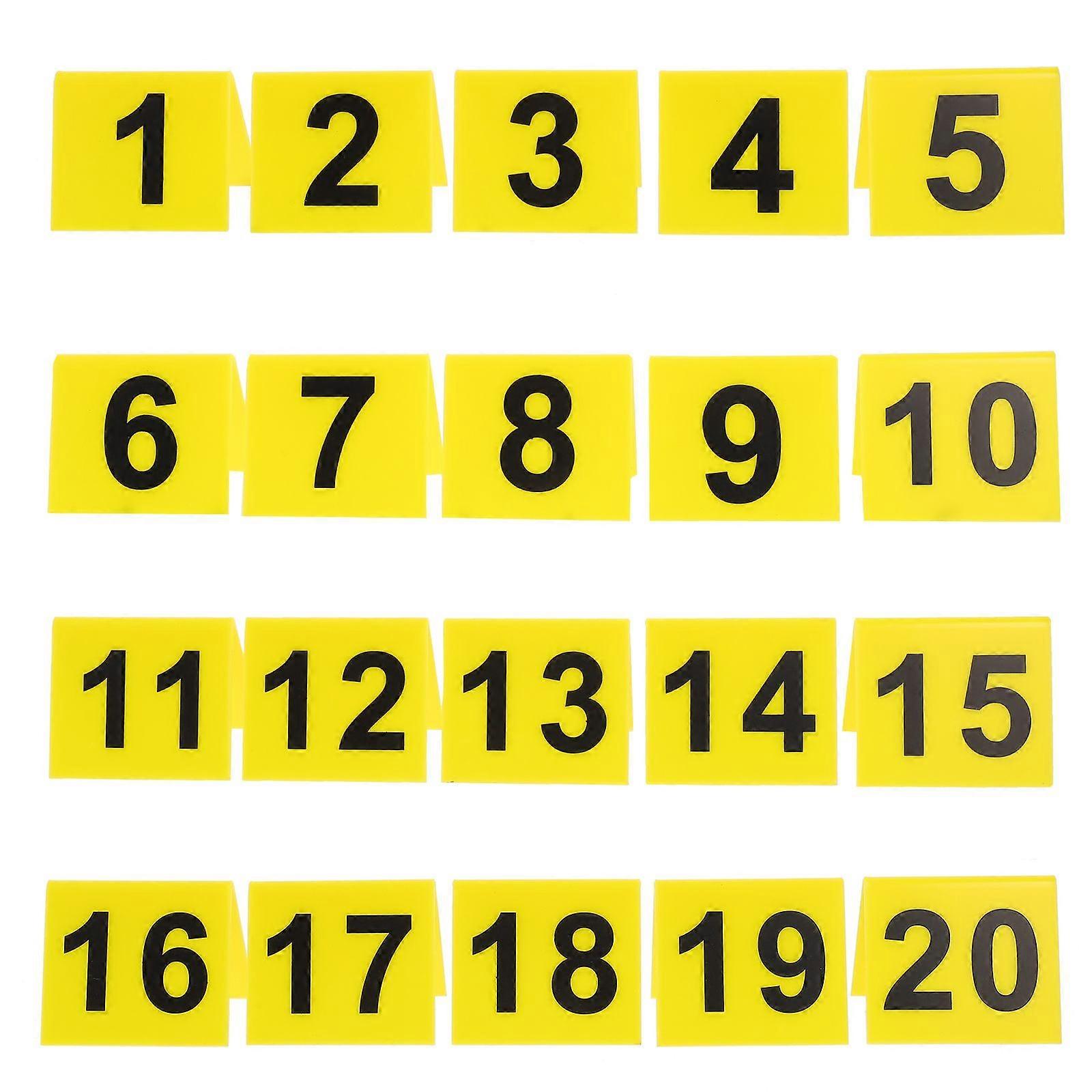 20pcs Acrylic Number Markers Reusable Number 1-20 Markers Restaurant Table Evidence Numbers Markers