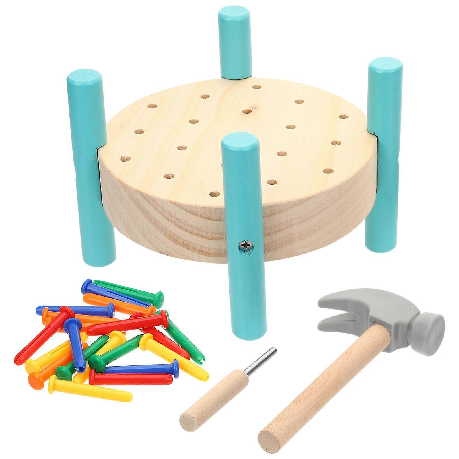 Wooden Hammer Toy for Playing Bright Design Kids Hammer Toddlers Workbench 1 Set