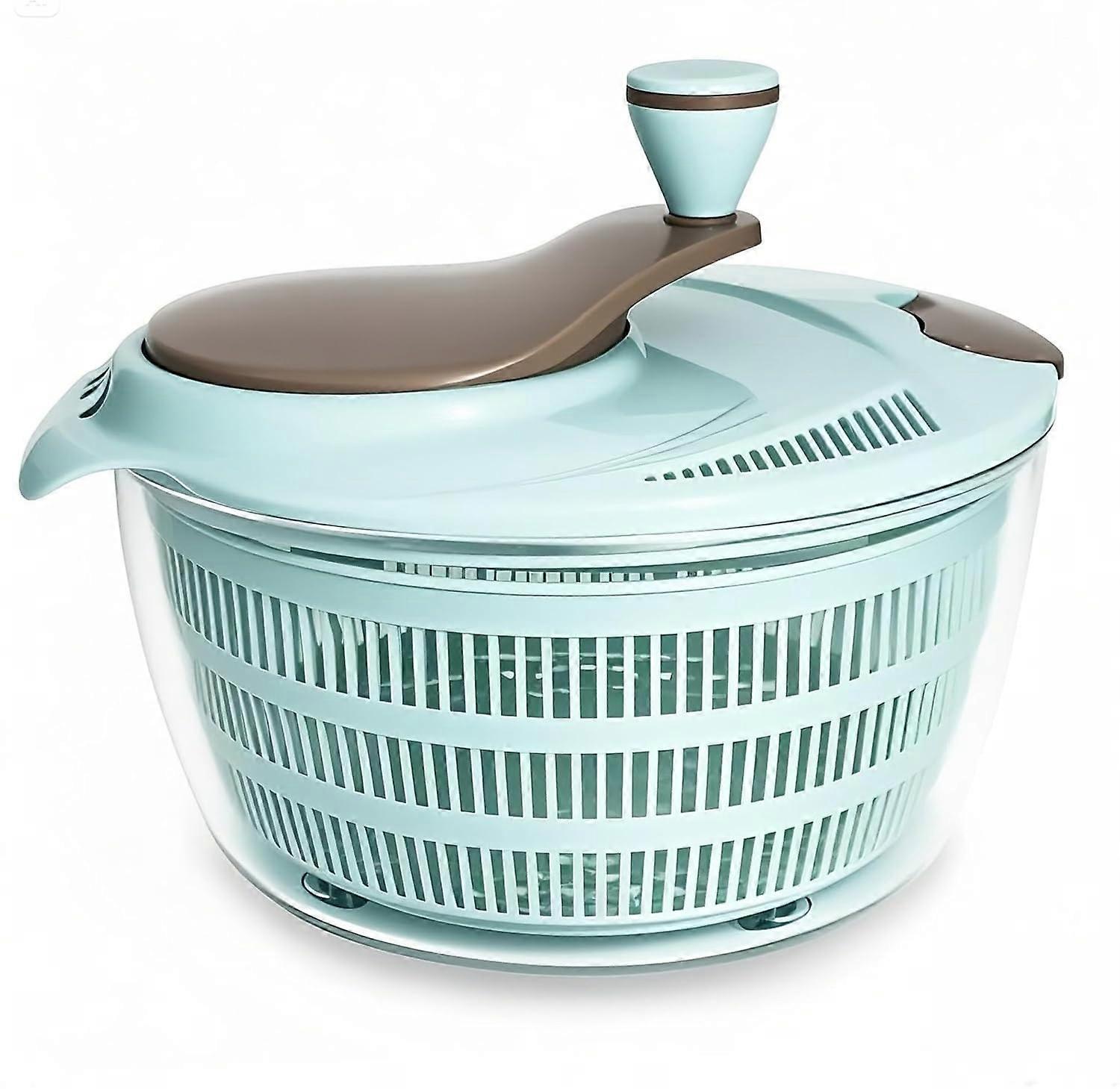 4L Salad Spinner - Non-Slip Vegetable & Fruit Washer/Dryer For Households (Blue)